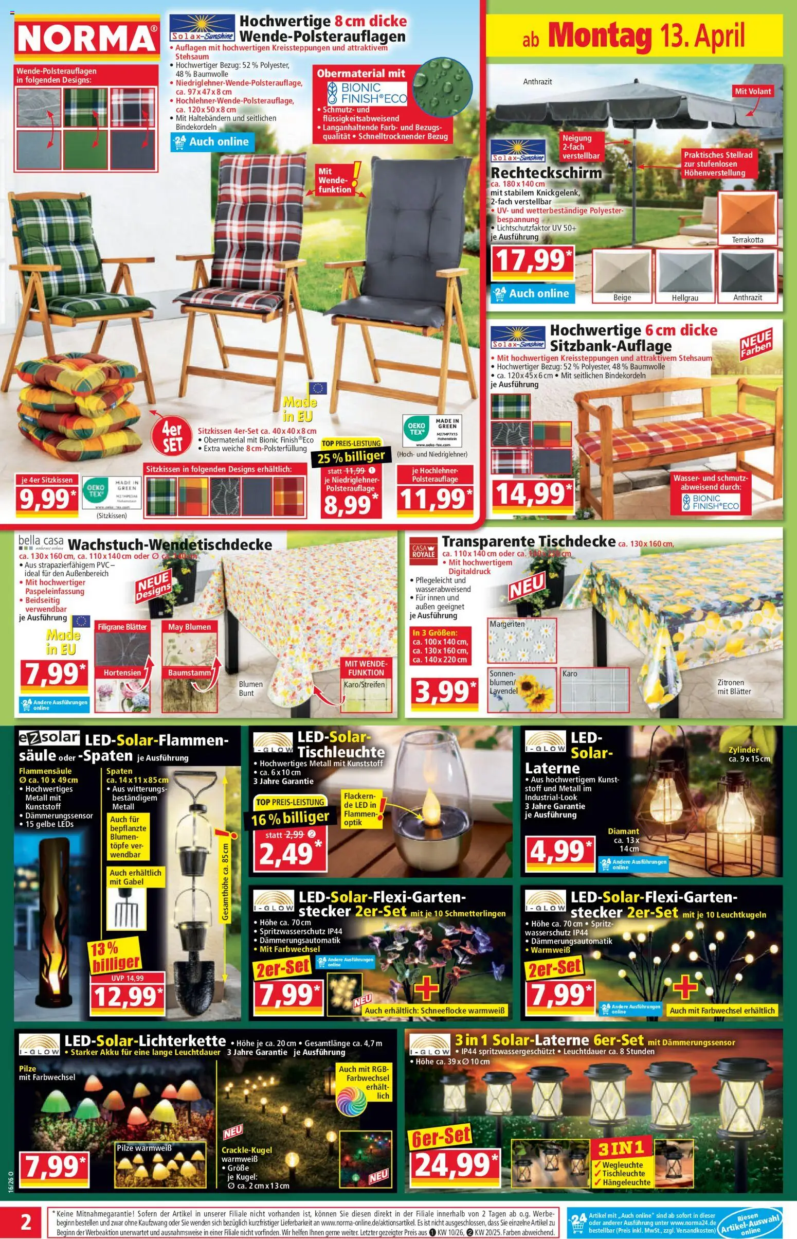 Norma Prospekt 	 – gültig ab 13.04.2026 | Seite: 2 | Produkte: Blumen, Wasser, Lavendel, Zitronen