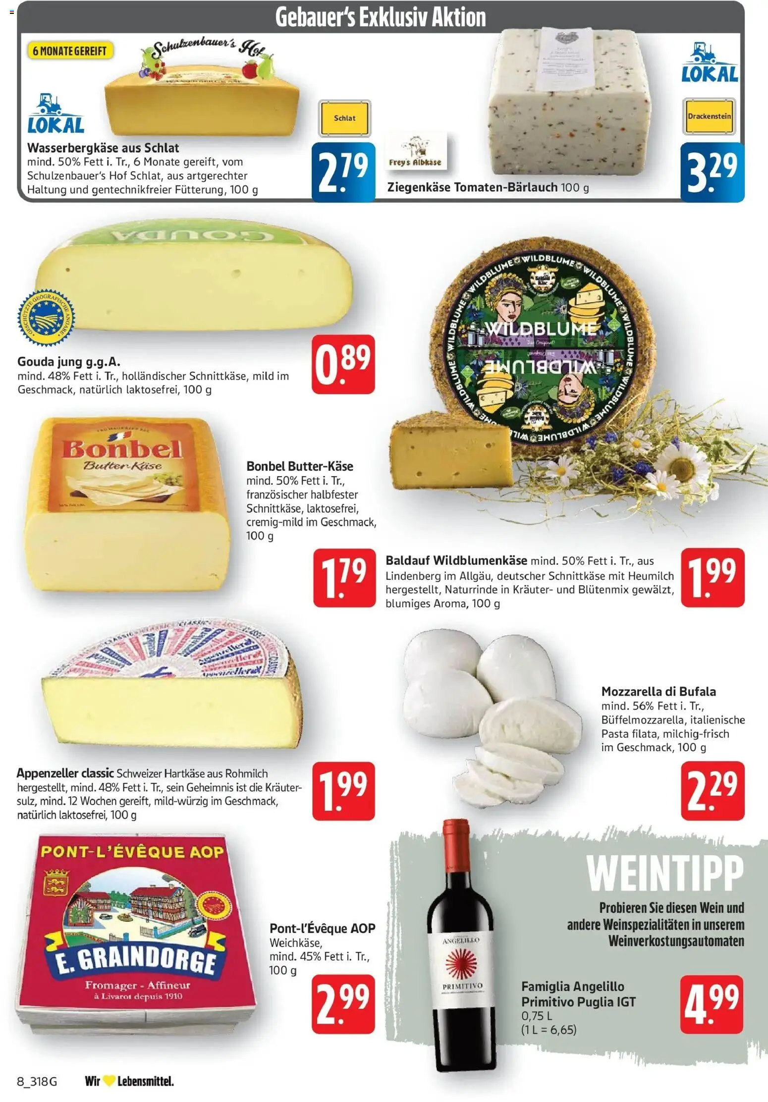 Edeka prospekt Göppingen	 – gültig ab 02.03.2026 | Seite: 8 | Produkte: Käse, Mozzarella, Ziegenkäse, Wein