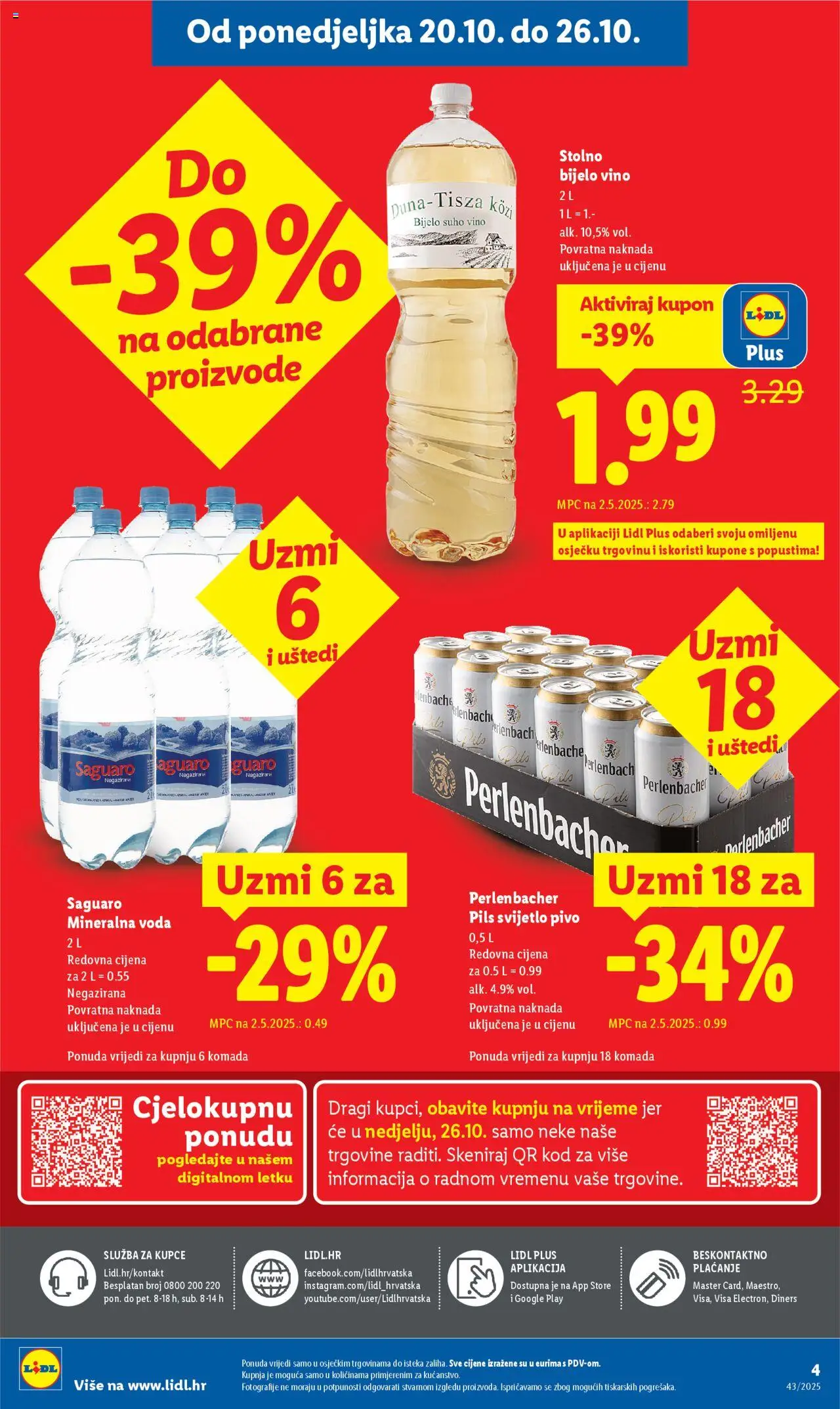 Lidl katalog | vrijedi od 20.10.2025 | Stranica: 4 | Proizvodi: Mineralna voda, Vino, Pivo, Voda
