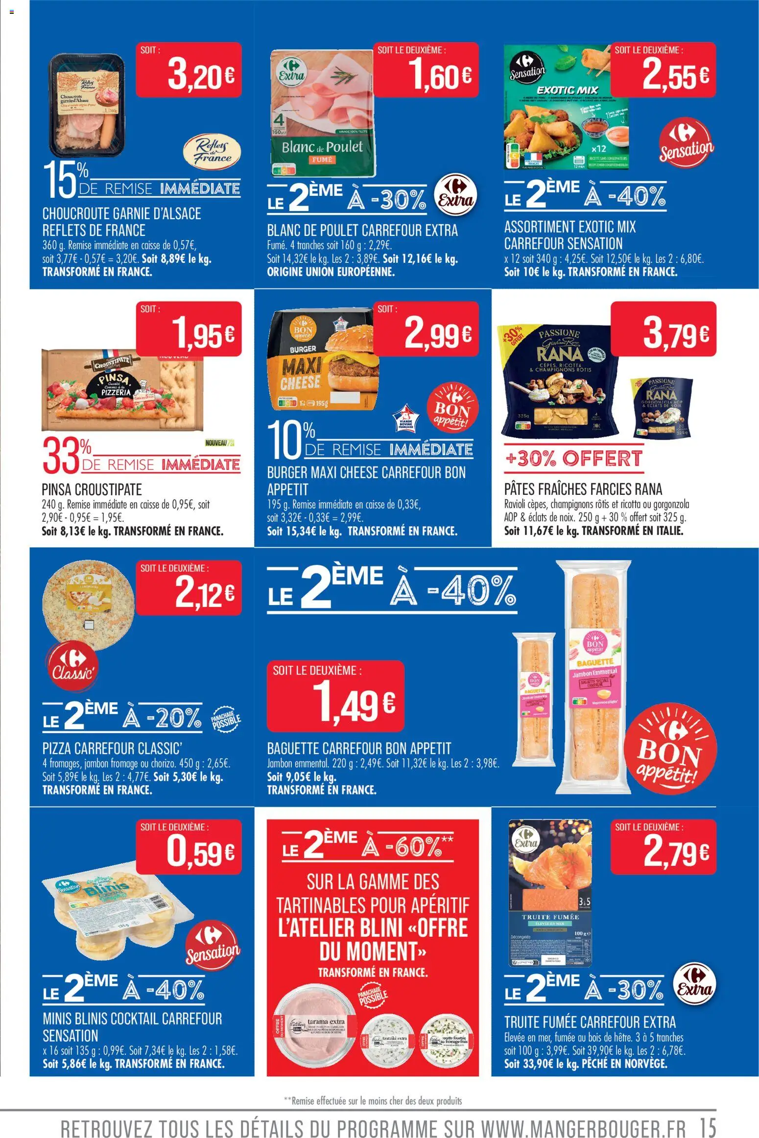 {H1} | Page: 15 | Produits: Pêche, Emmental, Tarama, Jambon