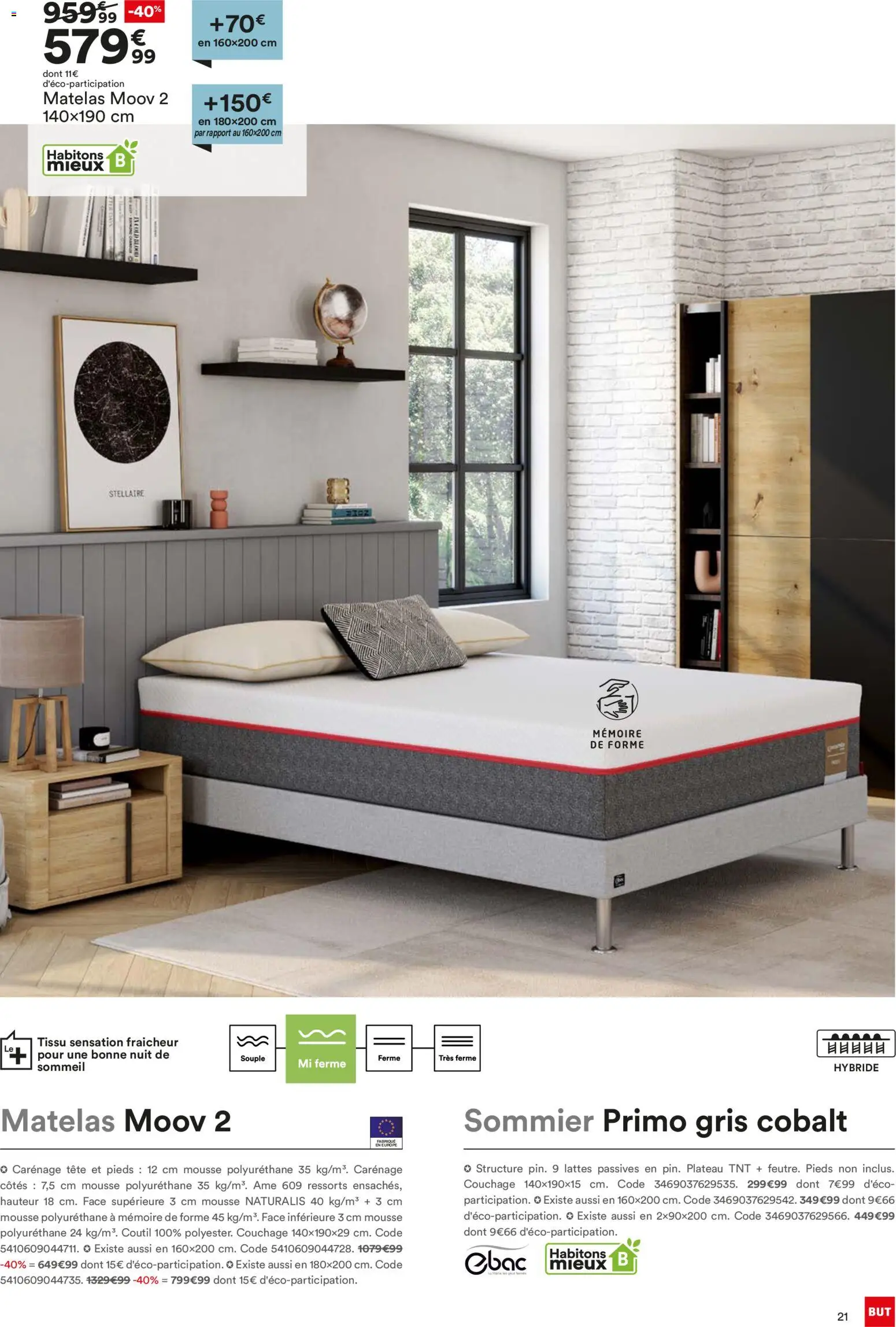 {H1} | Page: 21 | Produits: Plateau, Mousse, Matelas, Sommier
