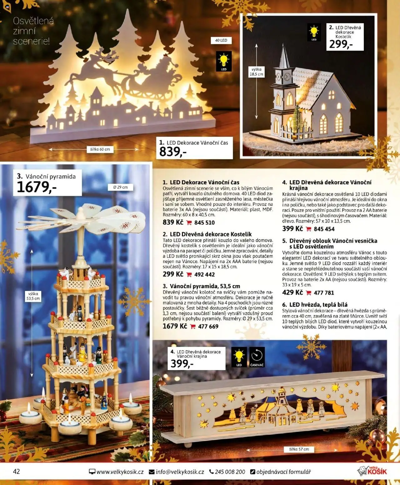 Velký Košík katalog říjen od 01.10.2025 | Strana: 42 | Produkty: Svíčky, LED, Dekorace, LED světlo