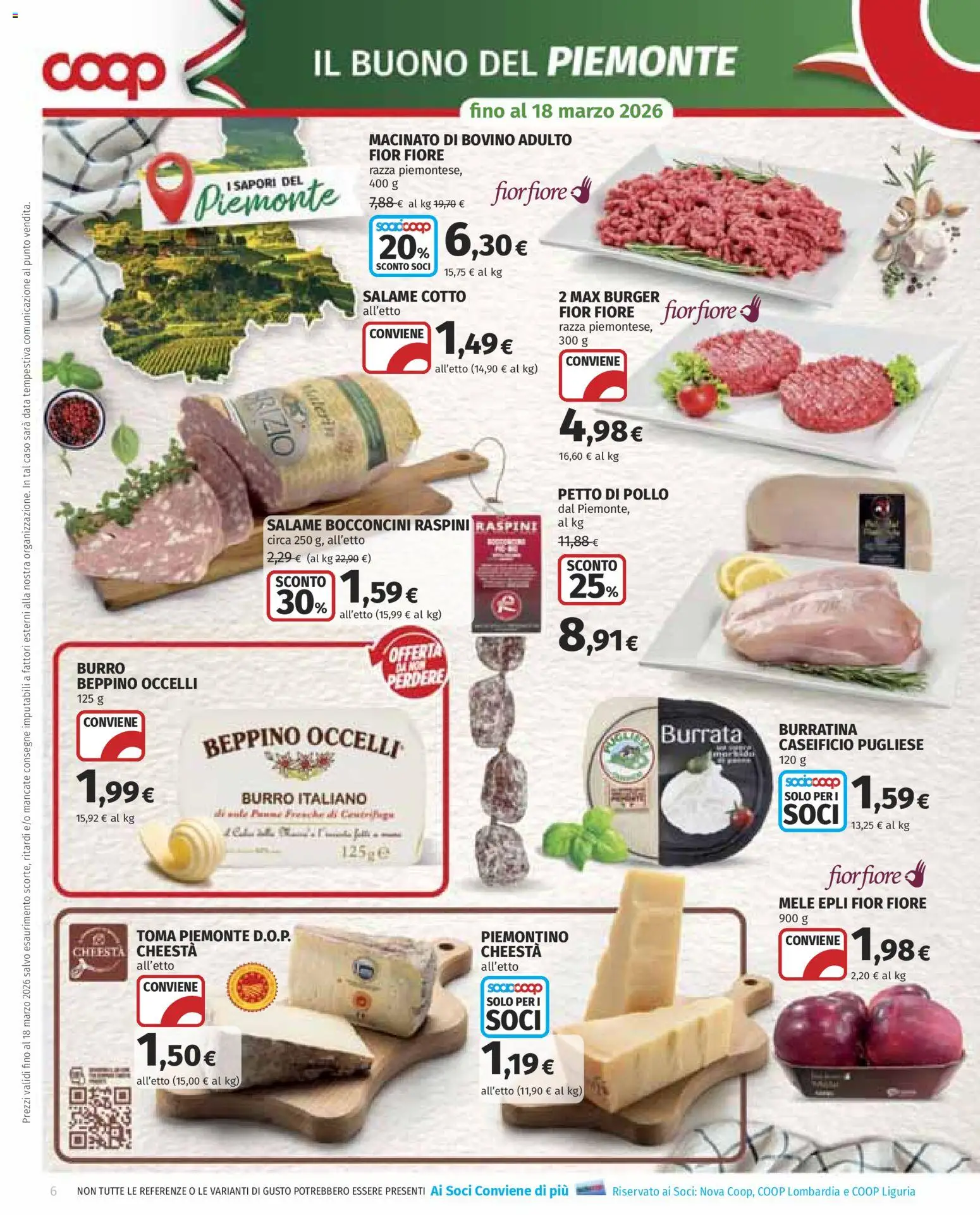 Volantino COOP del 05.03.2026 | Pagina: 6 | Prodotti: Petto di Pollo, Salame, Burro, Burrata