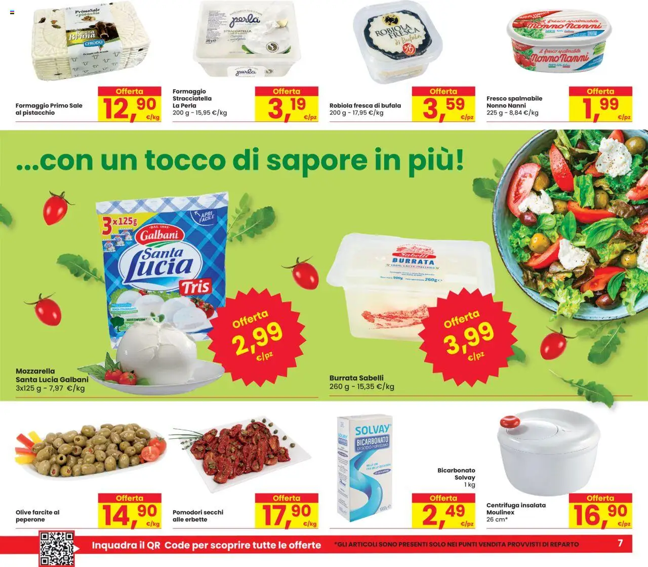 Volantino Eurospar del 26.06.2025 | Pagina: 7 | Prodotti: Bicarbonato, Mozzarella, Robiola, Pomodori secchi