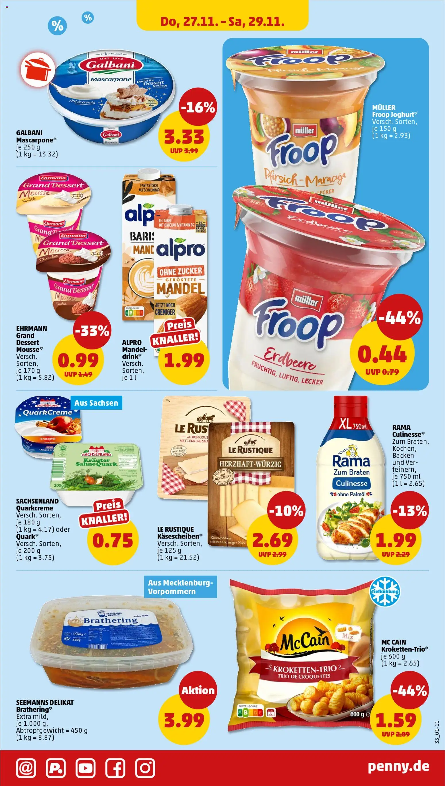 Penny - Black Friday – gültig ab 24.11.2025 | Seite: 35 | Produkte: Rama, McCain, Alpro, Sahne