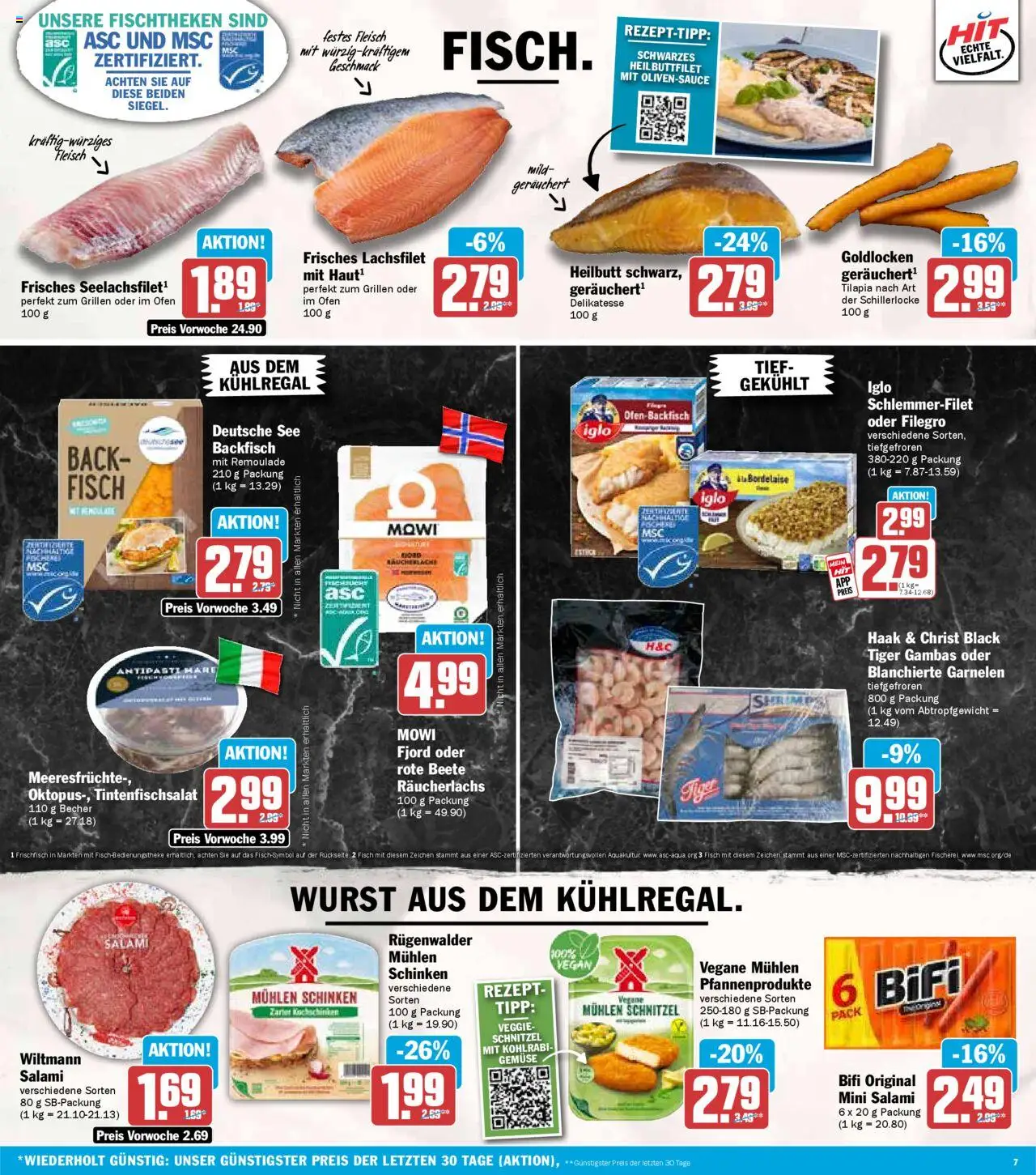 HIT - Sachsen – gültig ab 13.10.2025 | Seite: 7 | Produkte: Bifi, Garnelen, Schnitzel, Fleisch
