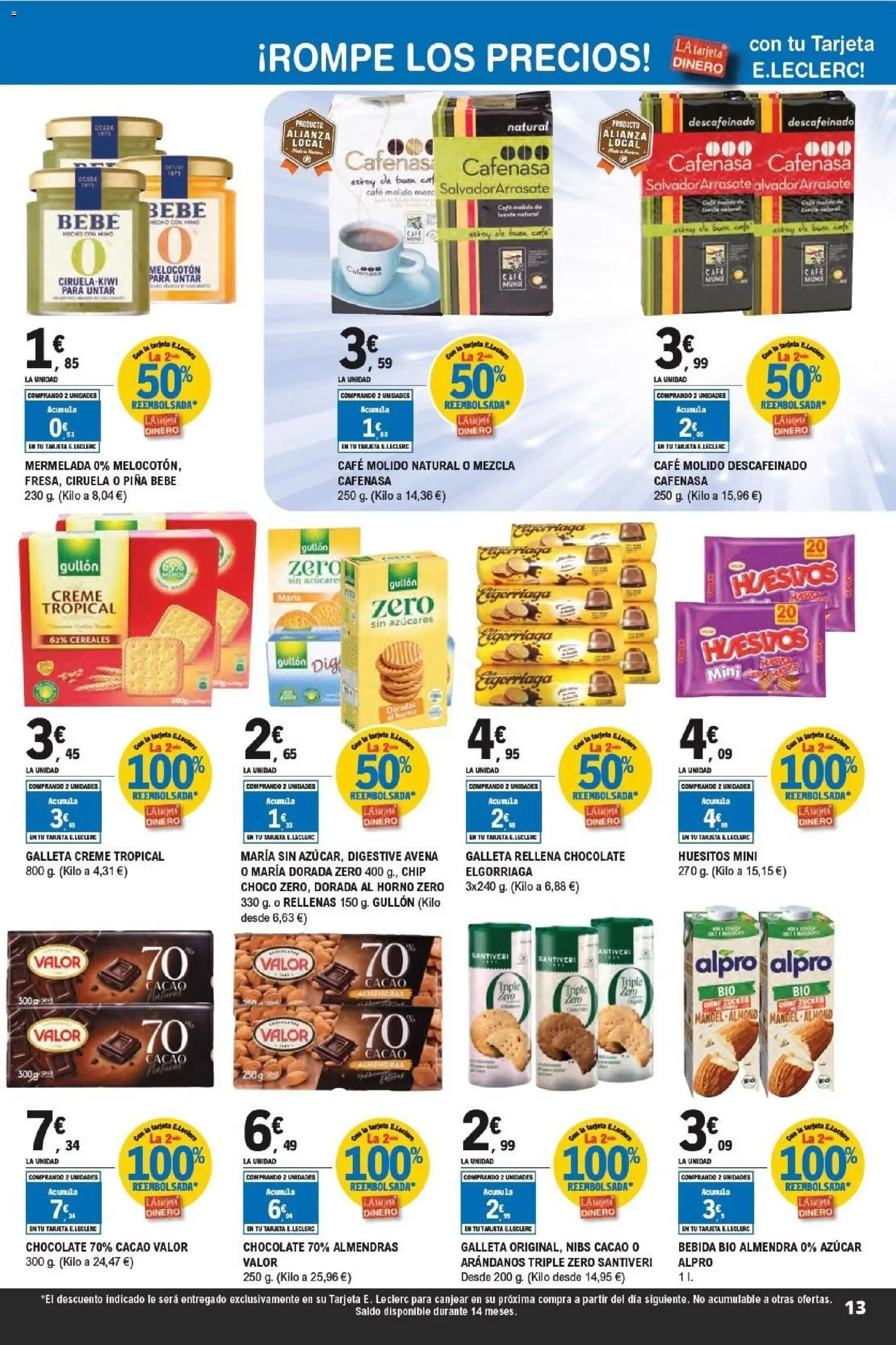 E.Leclerc -Tarjetazo │ válido desde el 18.03.2026 | Página: 13 | Productos: Café, Chocolate, Horno, Φρυγανιές σικάλεως