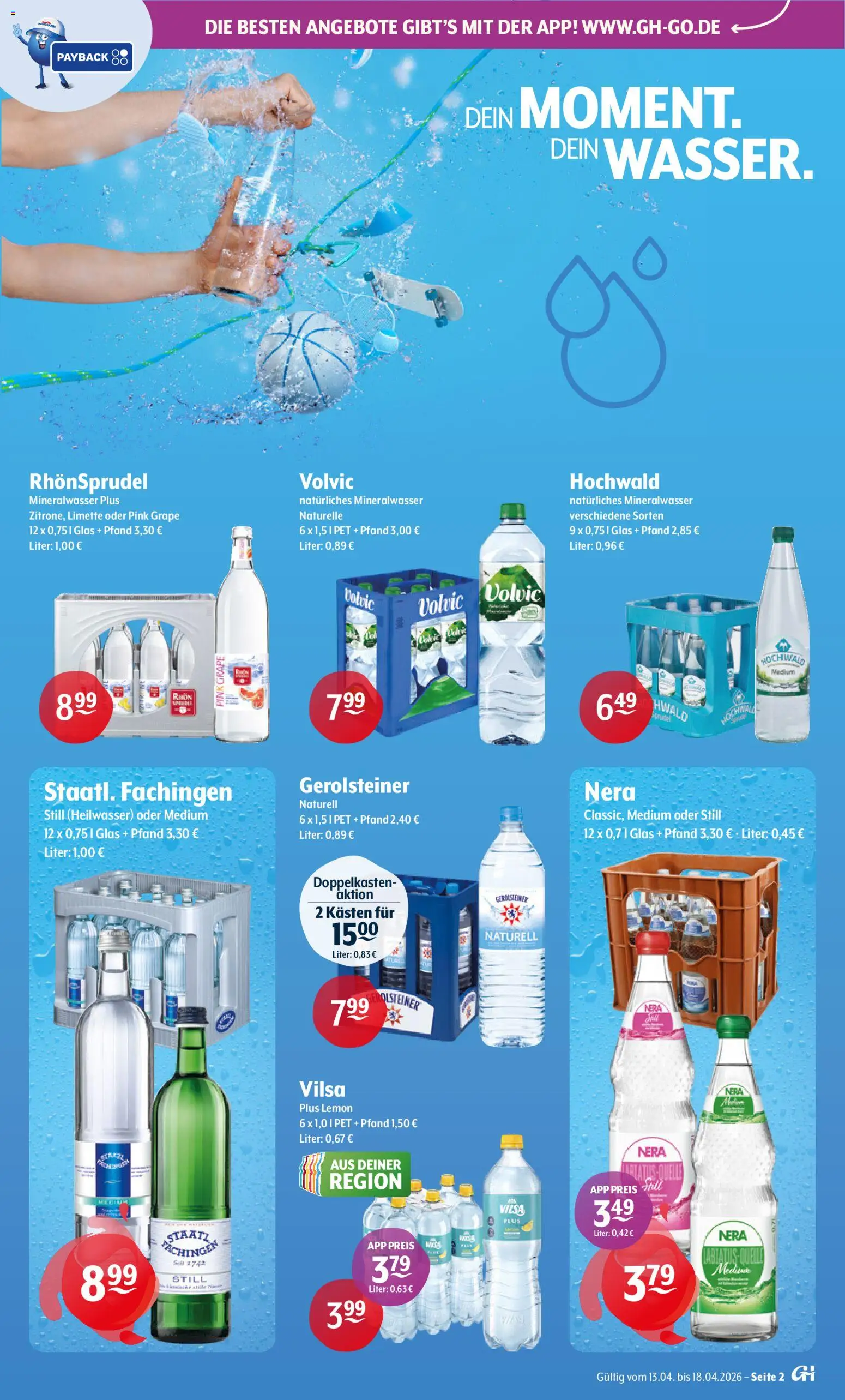 Getränke Hoffmann - Nordrhein - Westfalen – gültig ab 13.04.2026 | Seite: 2 | Produkte: Mineralwasser, Limette, Rhonsprudel, Gerolsteiner