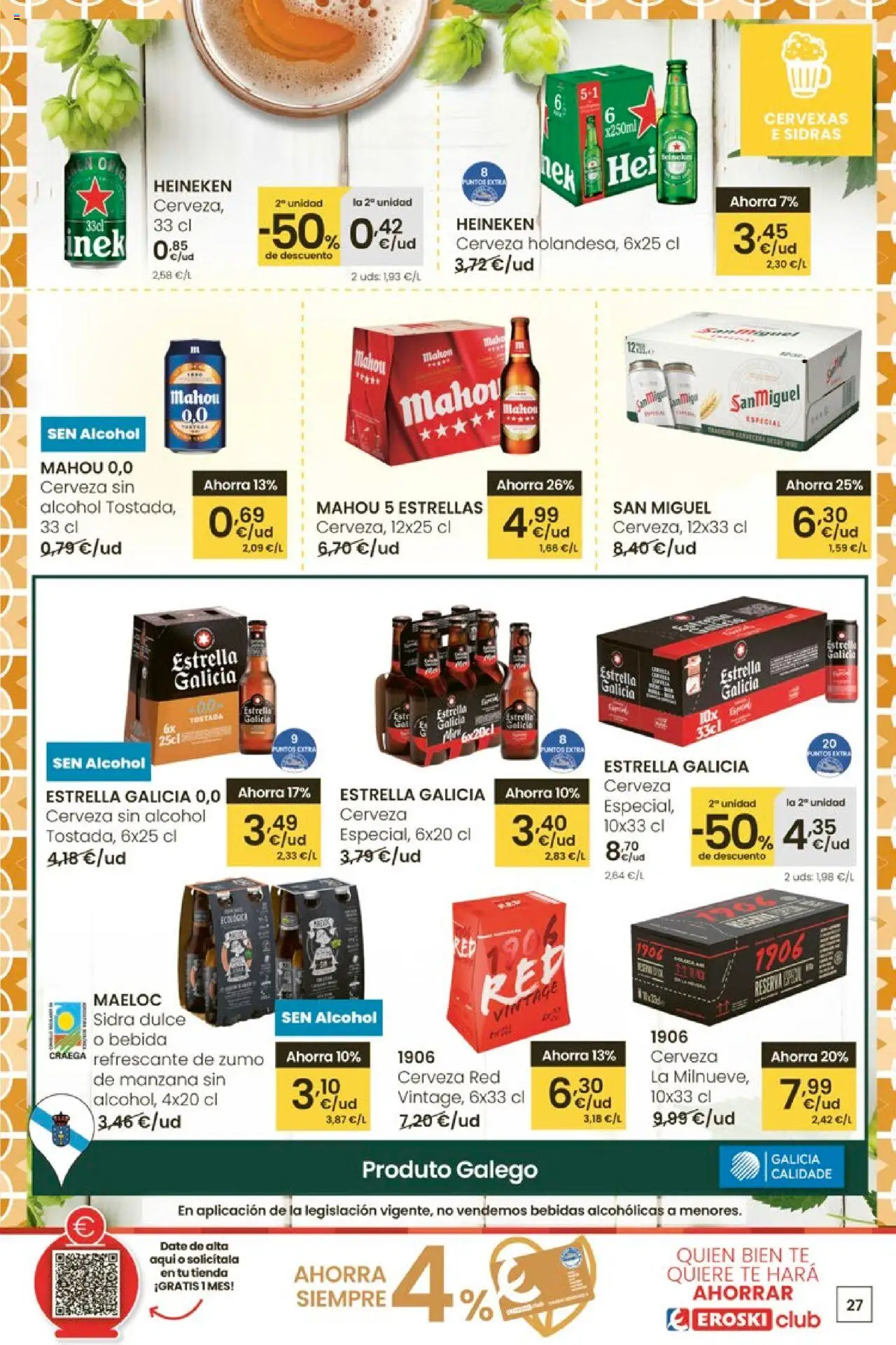 Eroski - Ofertón  │ válido desde el 02.10.2025 | Página: 27 | Productos: Cerveza sin alcohol, Ροζ πιπέρι, Manzana, Té
