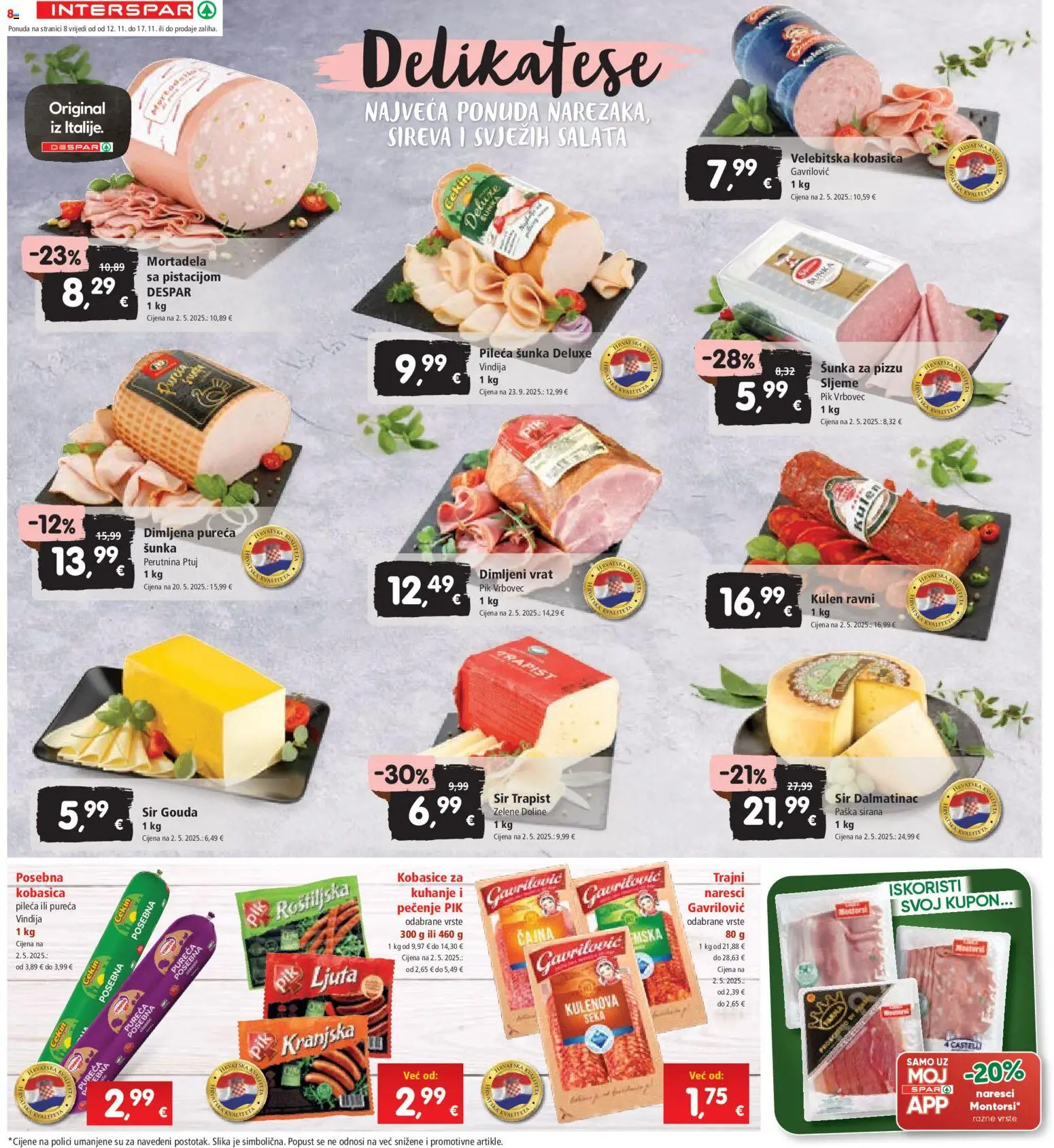 Interspar katalog | vrijedi od 12.11.2025 | Stranica: 8 | Proizvodi: Vindija, Sir, Trapist, Perutnina Ptuj