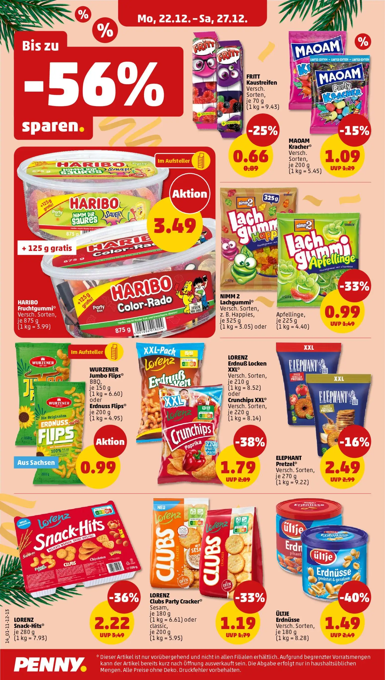 Penny Prospekt 	 – gültig ab 22.12.2025 | Seite: 18 | Produkte: Ofen, Erdnüsse, Haribo, Paprika