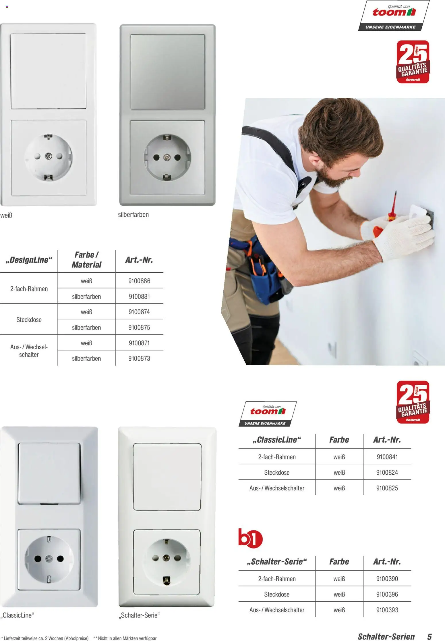 Toom Baumarkt Elektro-Installation 2026 – gültig ab 14.03.2026 | Seite: 5 | Produkte: Steckdose