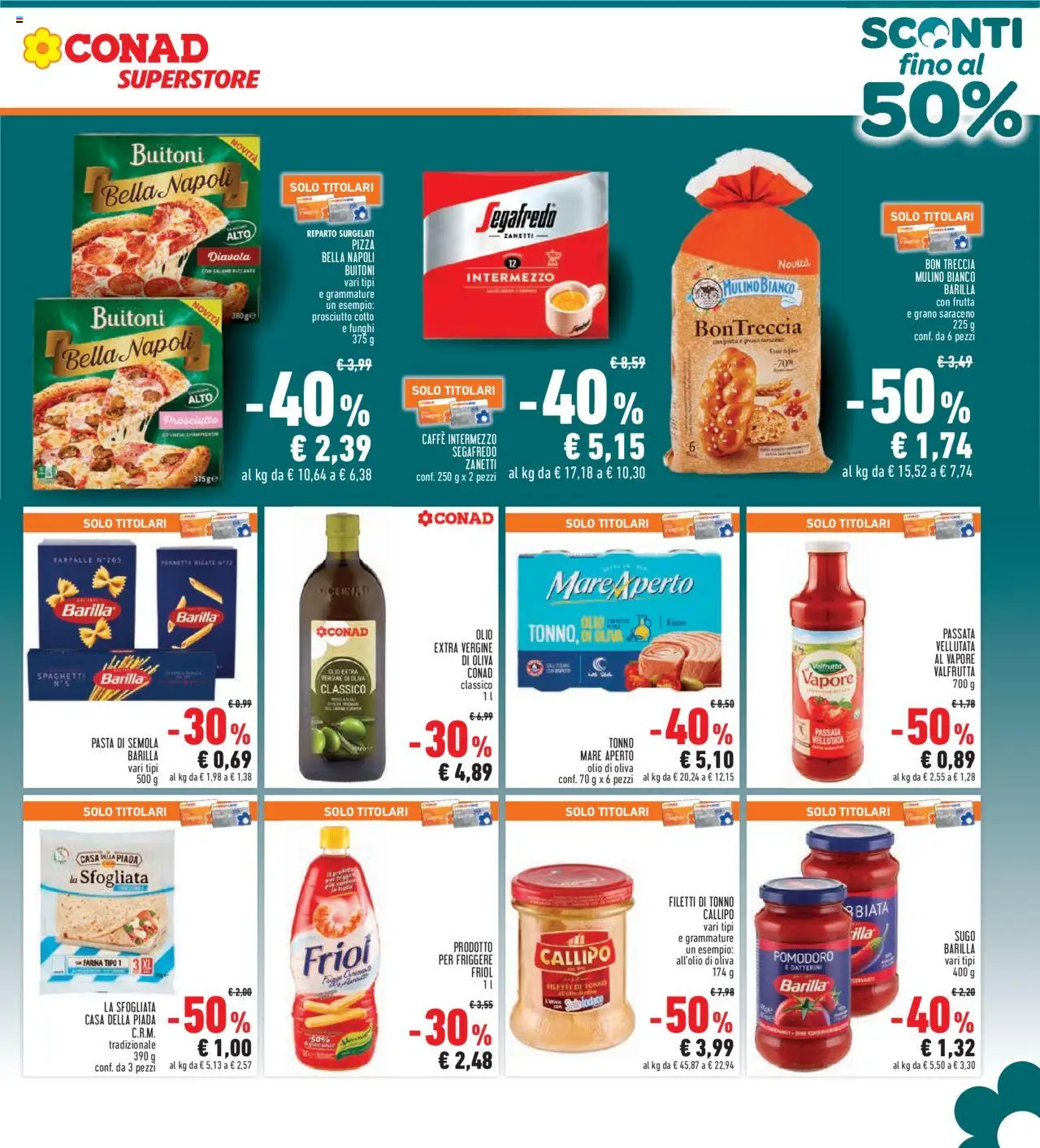 Volantino Conad del 23.10.2025 | Pagina: 3 | Prodotti: Pomodoro, Prosciutto, Pasta, Funghi