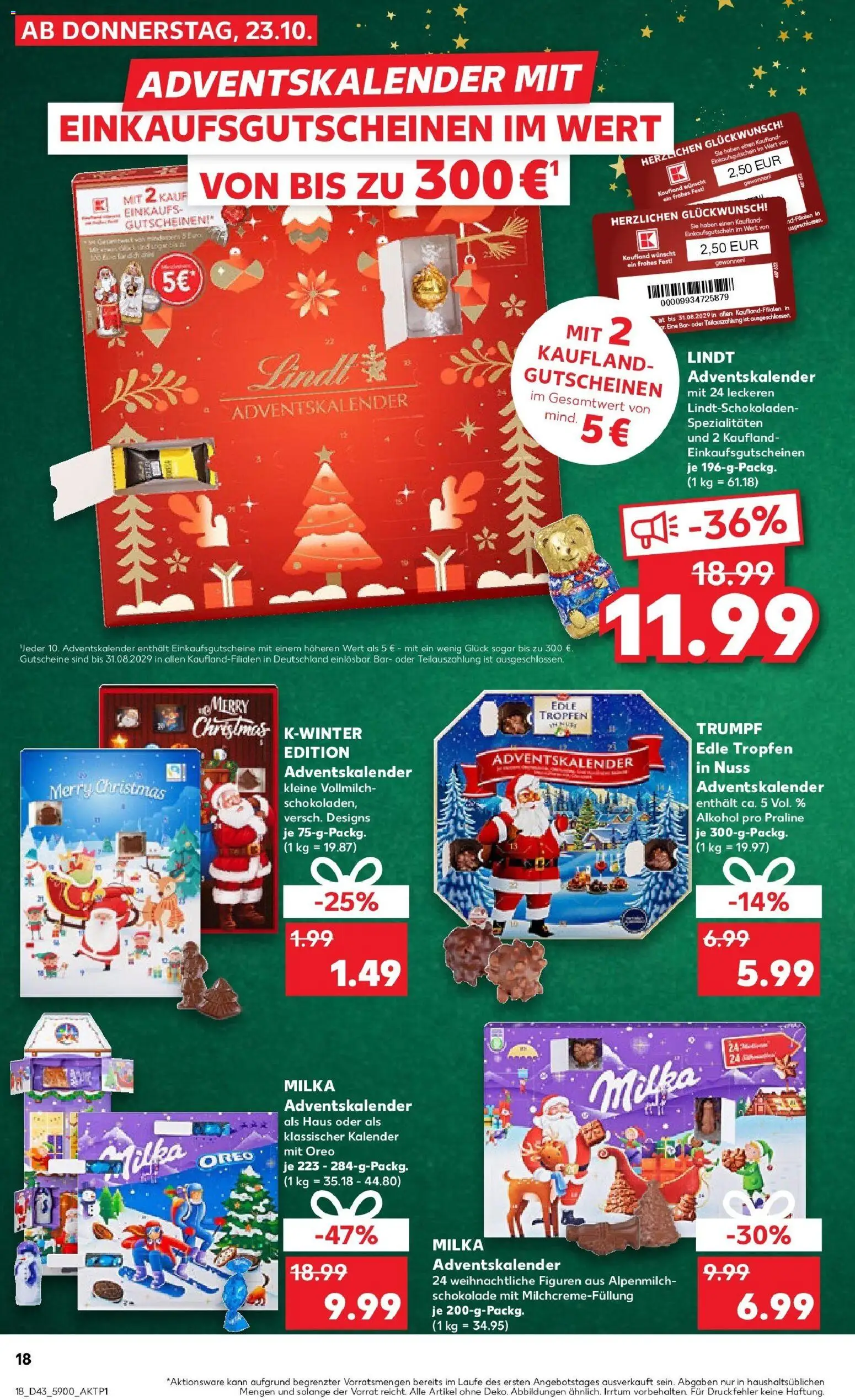 Kaufland prospekt Schwedt	 – gültig ab 27.10.2025 | Seite: 18 | Produkte: Schokolade, Milka, Lindt