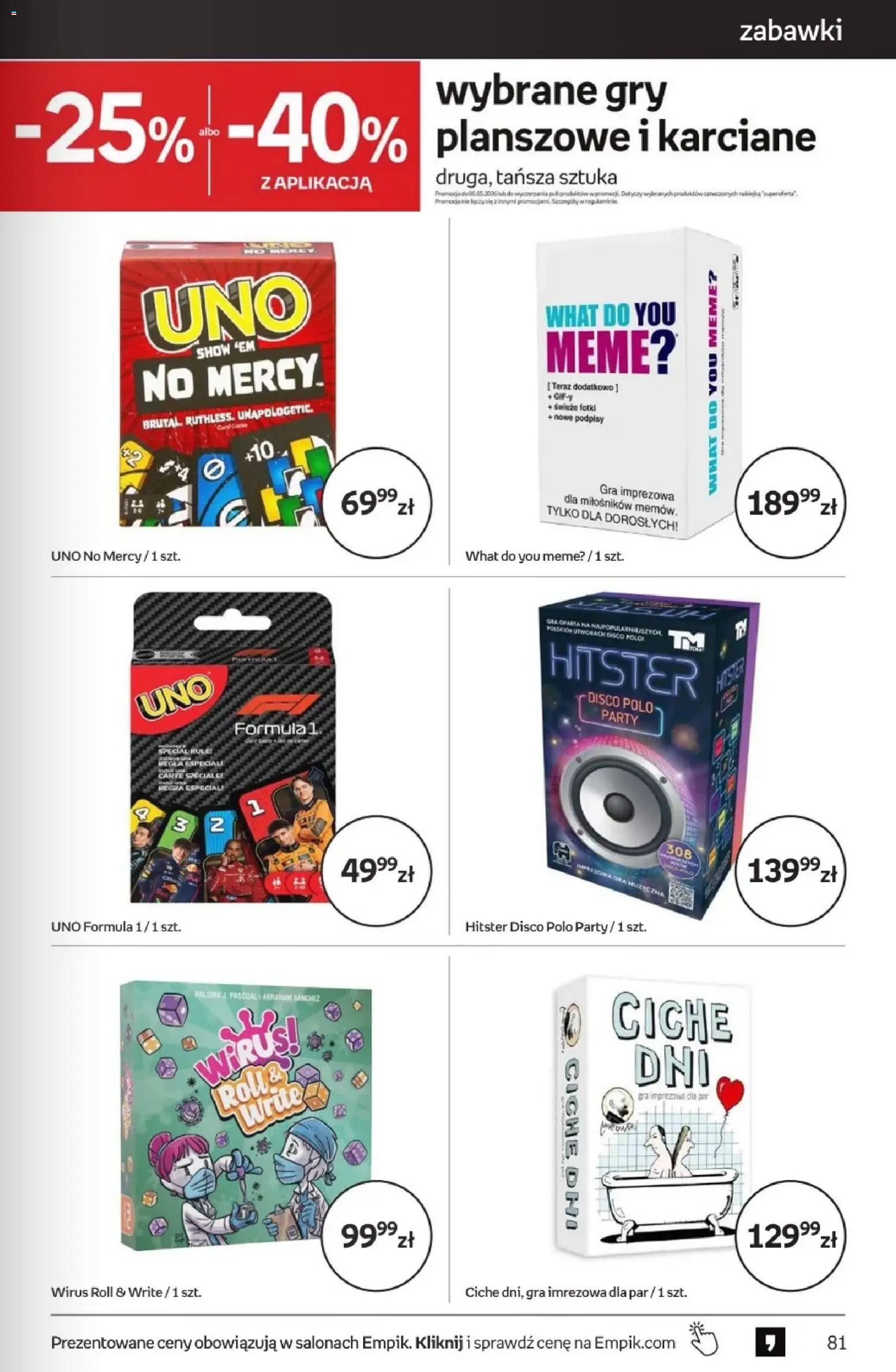Empik promocje od 22.04.2026 | Strona: 81 | Produkty: Gra, Gry