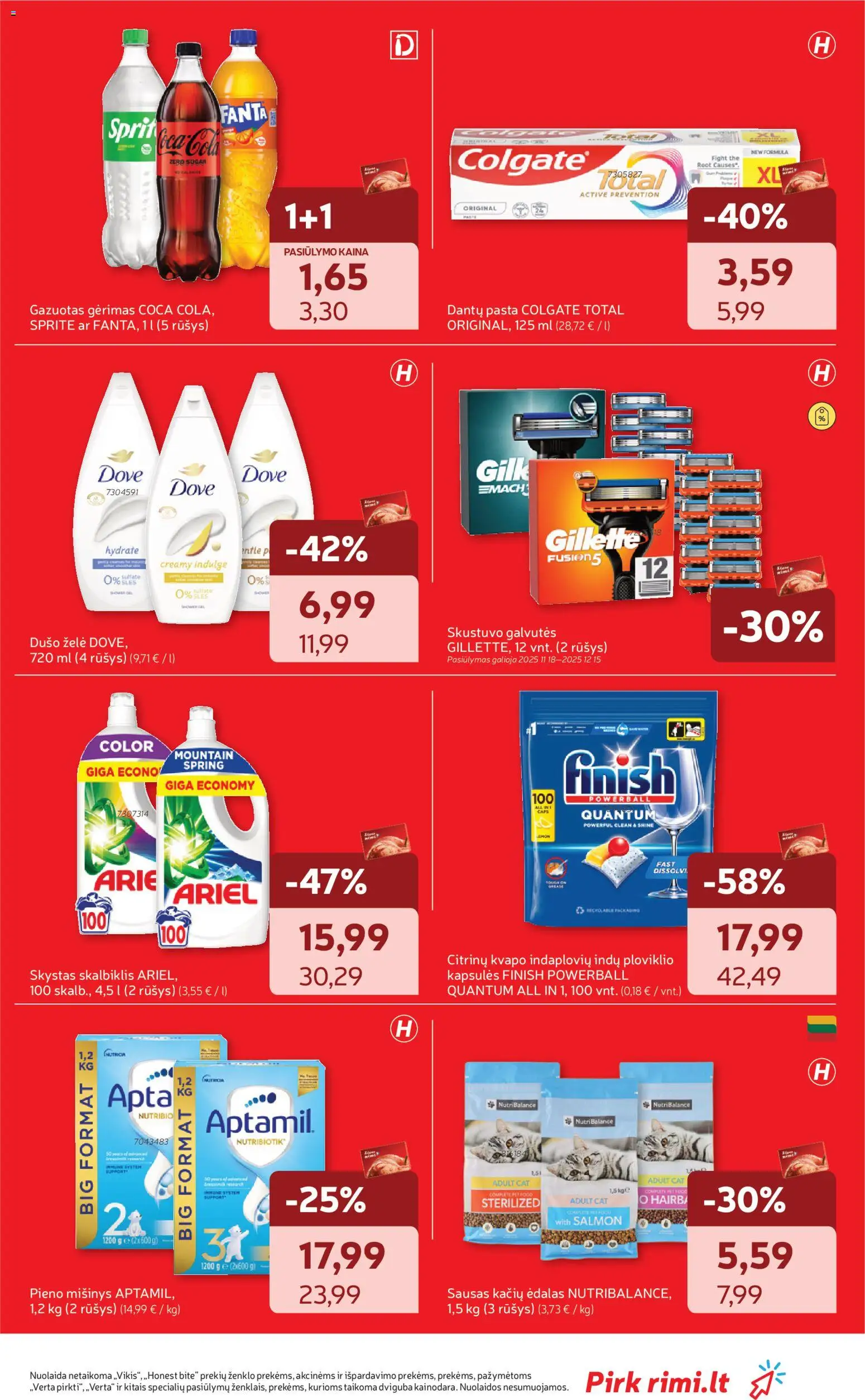 Rimi akcijos nuo 18.11.2025 | Puslapis: 3 | Prekių: Skustuvo galvutės, Dušo želė