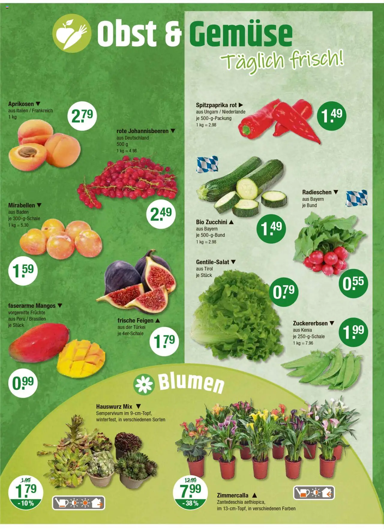 V-Markt - Hallertau/Oberpfalz - gültig ab dem 14.08.2025 | Seite: 8 | Produkte: Blumen, Gemüse, Obst, Zucchini