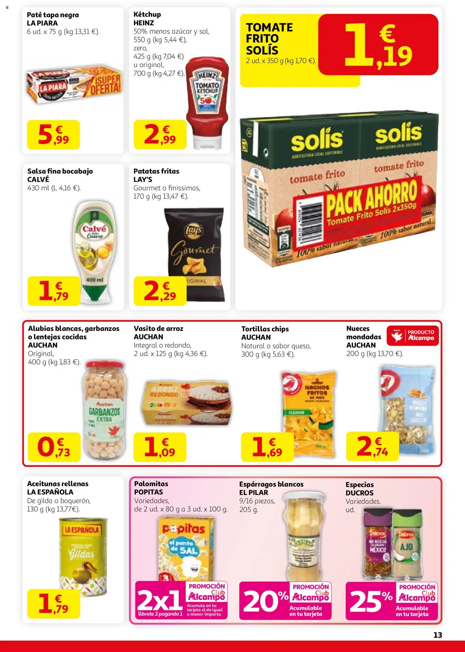 Alcampo - HG Nacional  │ válido desde el 29.01.2026 | Página: 13 | Productos: Καλτσάκια μισά, Paté, Arroz, Νερό καρύδας
