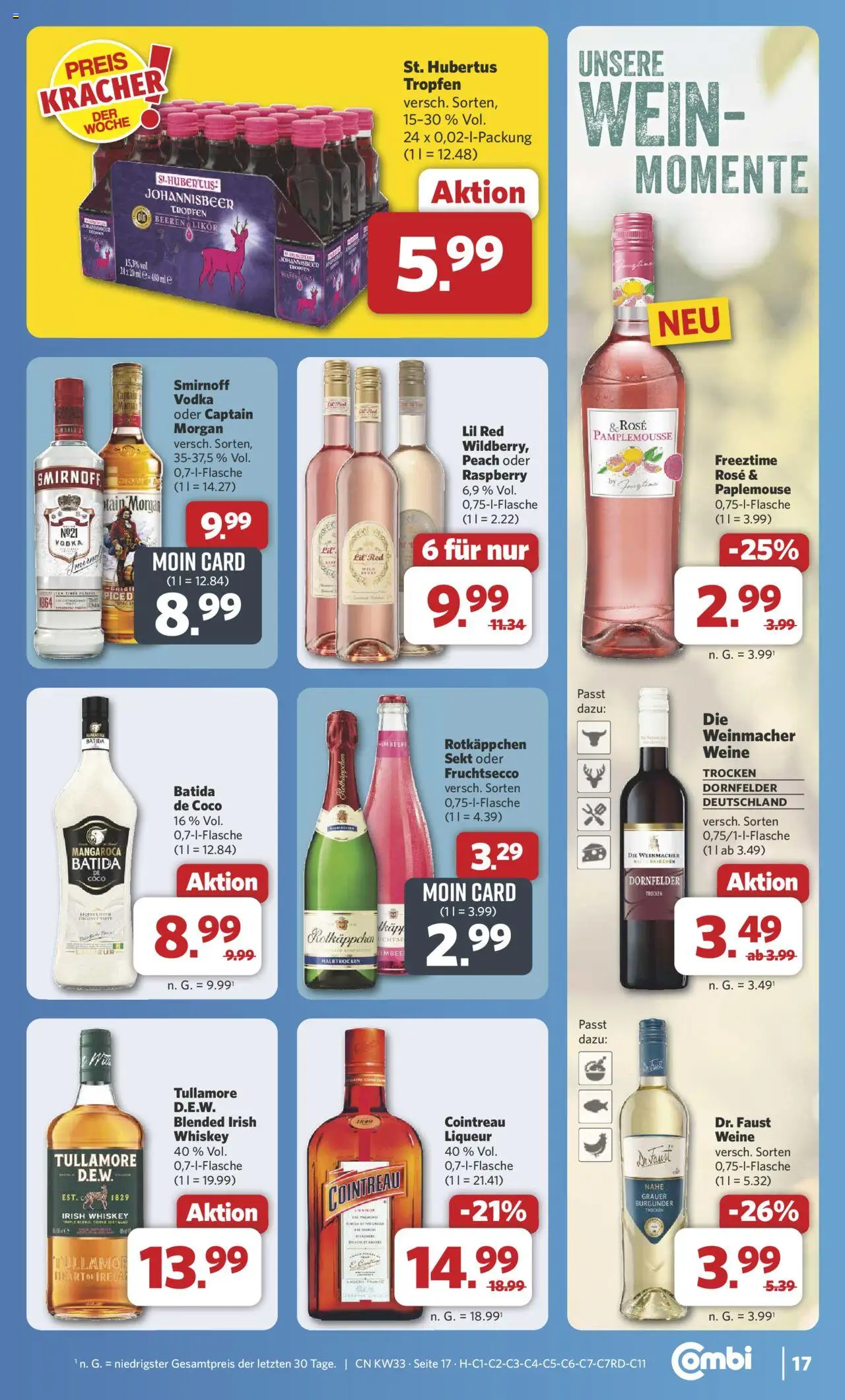 Combi Prospekt 	 - gültig ab dem 11.08.2025 | Seite: 20 | Produkte: Rotkappchen sekt, Sekt, Vodka, Whiskey