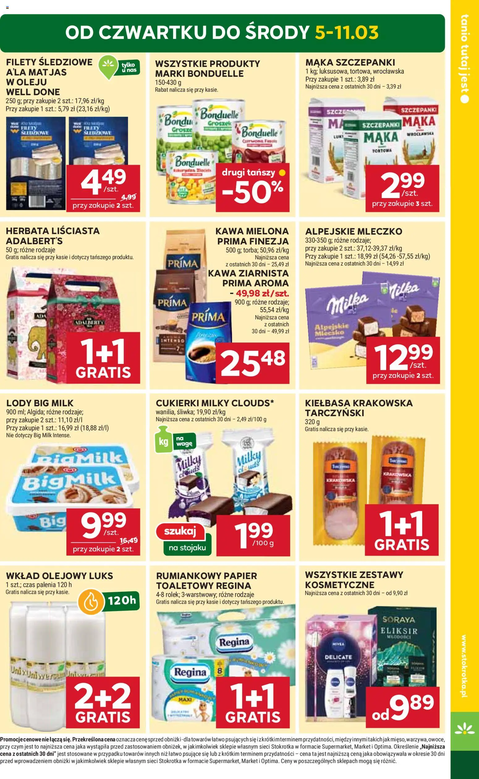 Stokrotka gazetka - Market od 05.03.2026 | Strona: 3 | Produkty: Herbata liściasta, Milka, Kawa, Lody