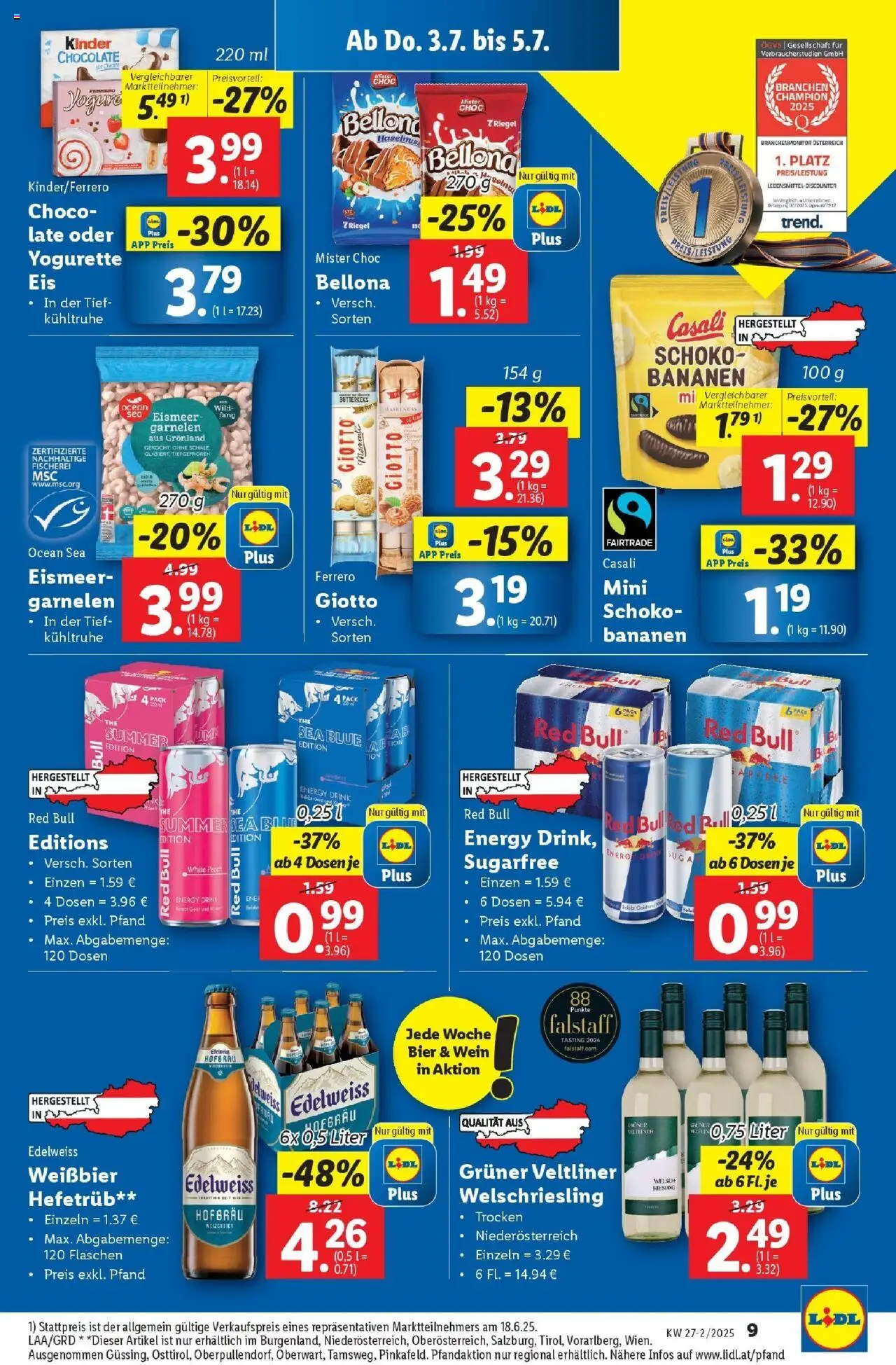 Lidl Flugblatt - Salzburg, Dornbirn, Jenbach gültig ab 02.07.2025 | Seite: 11 | Produkte: Wein, Bier, Bananen