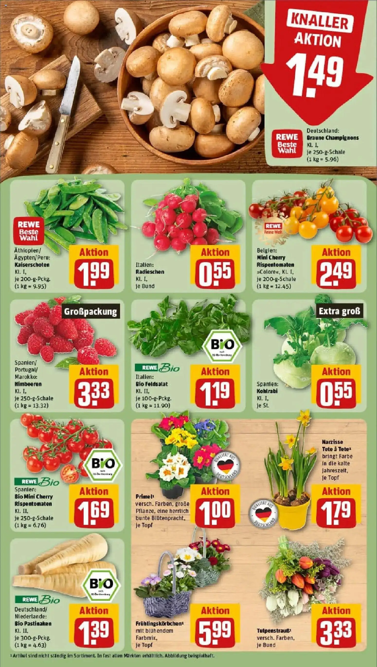 Rewe prospekt Berlin / Prenzlauer Berg	 – gültig ab 04.01.2026 | Seite: 7 | Produkte: Himbeeren, Kohlrabi, Champignons