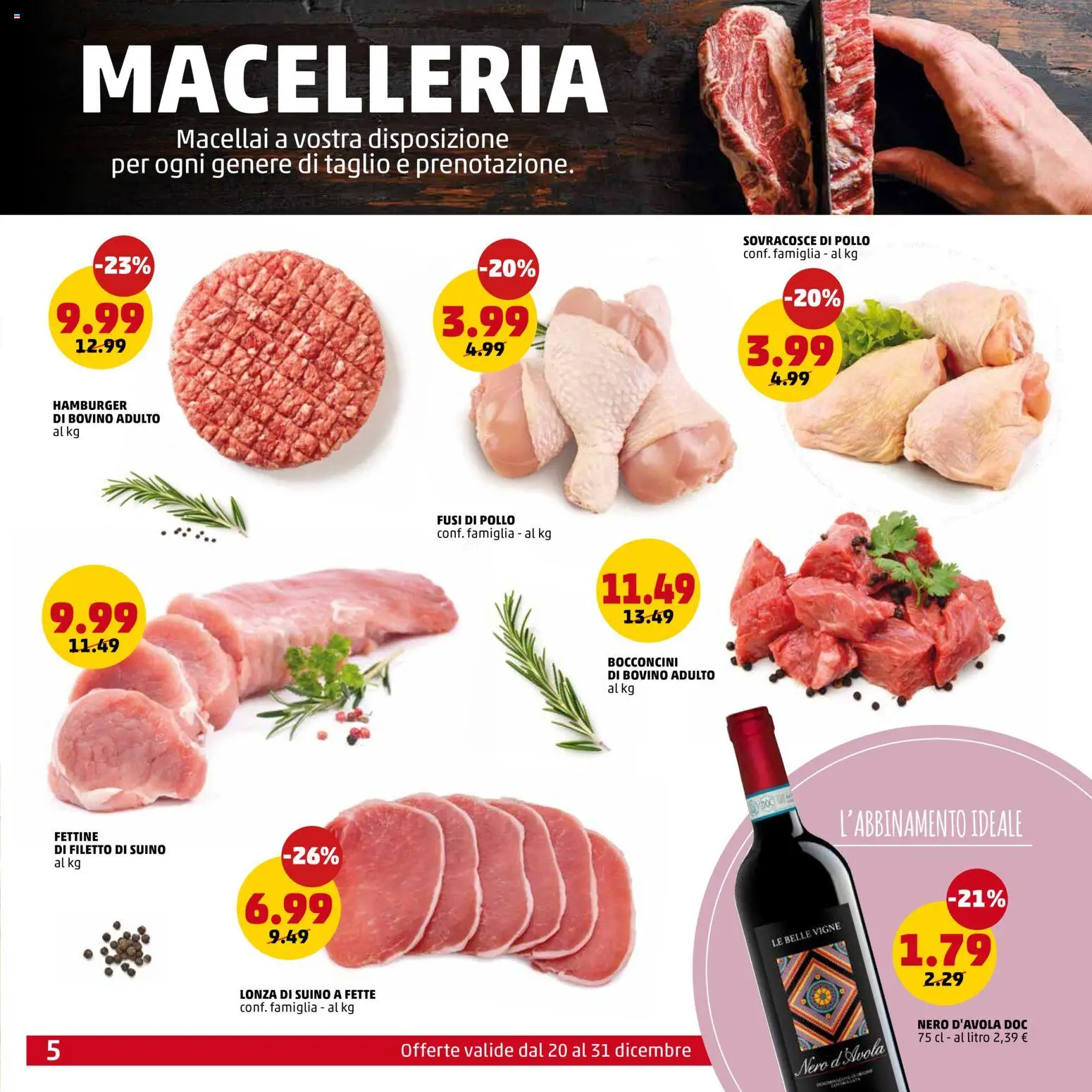 Volantino PENNY del 20.12.2025 | Pagina: 5 | Prodotti: Bovino, Pollo, Suino, Hamburger