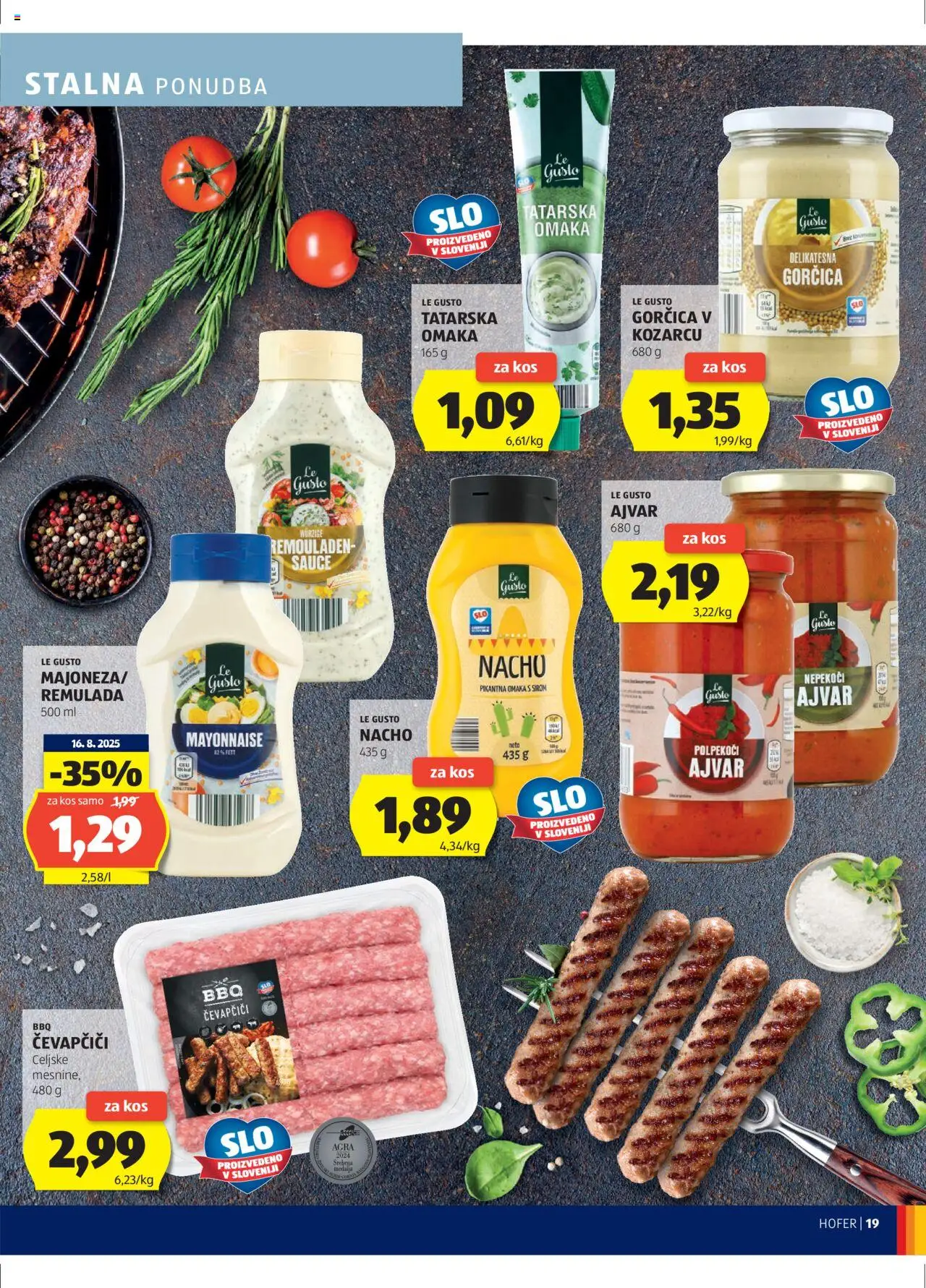 Hofer SI katalog | vrijedi od 14.08.2025 | Stranica: 19 | Proizvodi: Ajvar, Ćevapčići