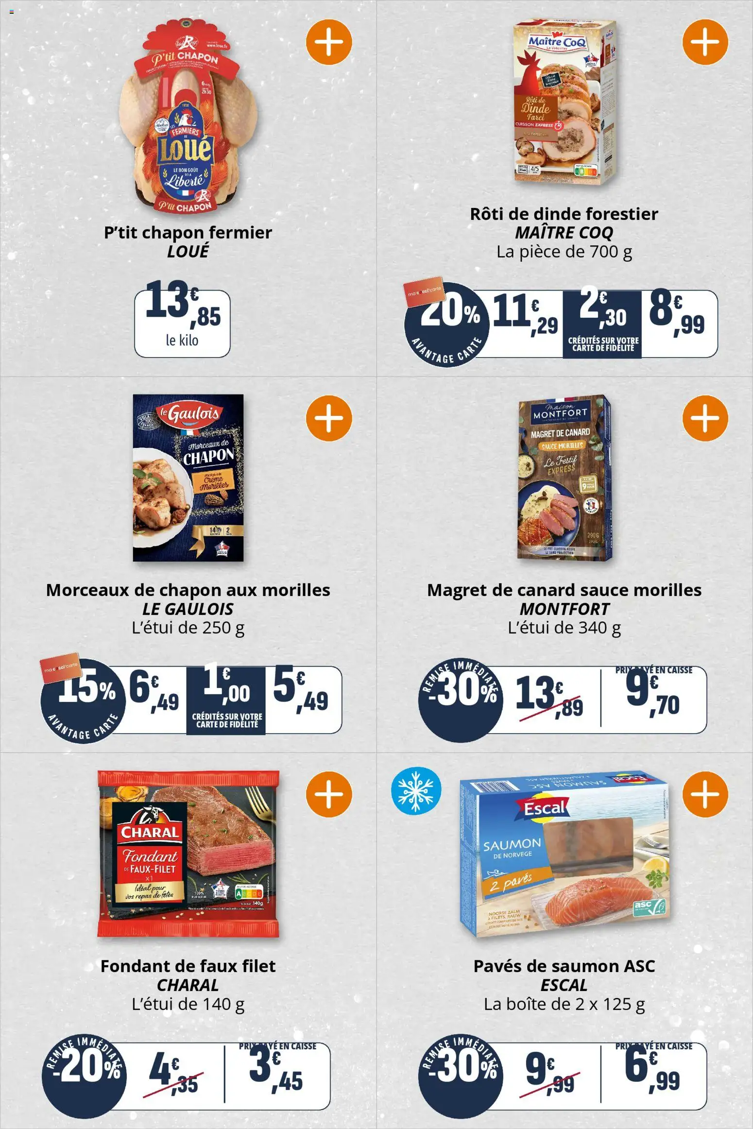 {H1} | Page: 15 | Produits: Magret de canard, Chapon, Rôti de dinde, Saumon