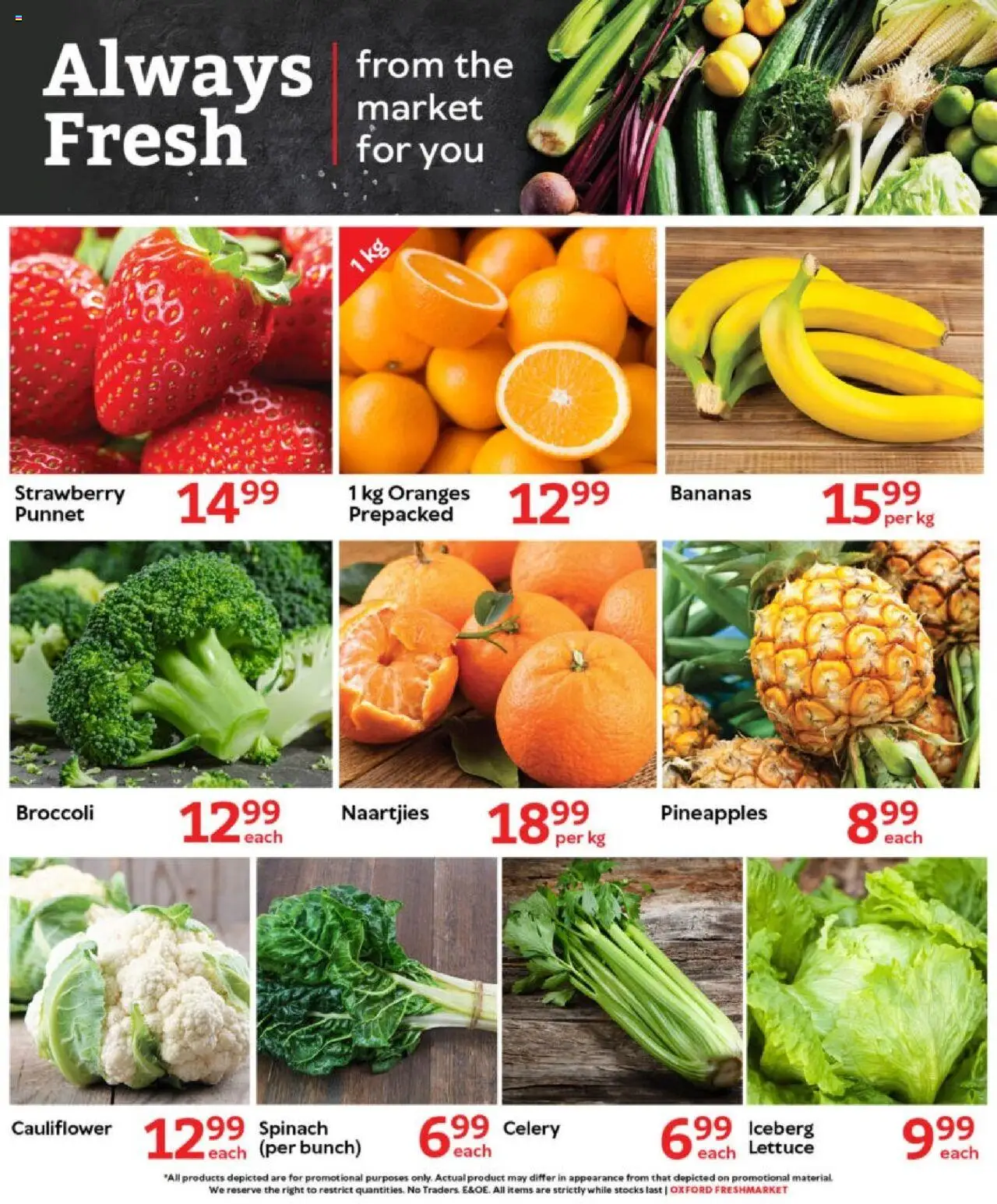 New Oxford Freshmarket catalogue – valid from 10.09.2025 | Page: 3 | Products: Cauliflower, Oranges, Bananas, Lettuce