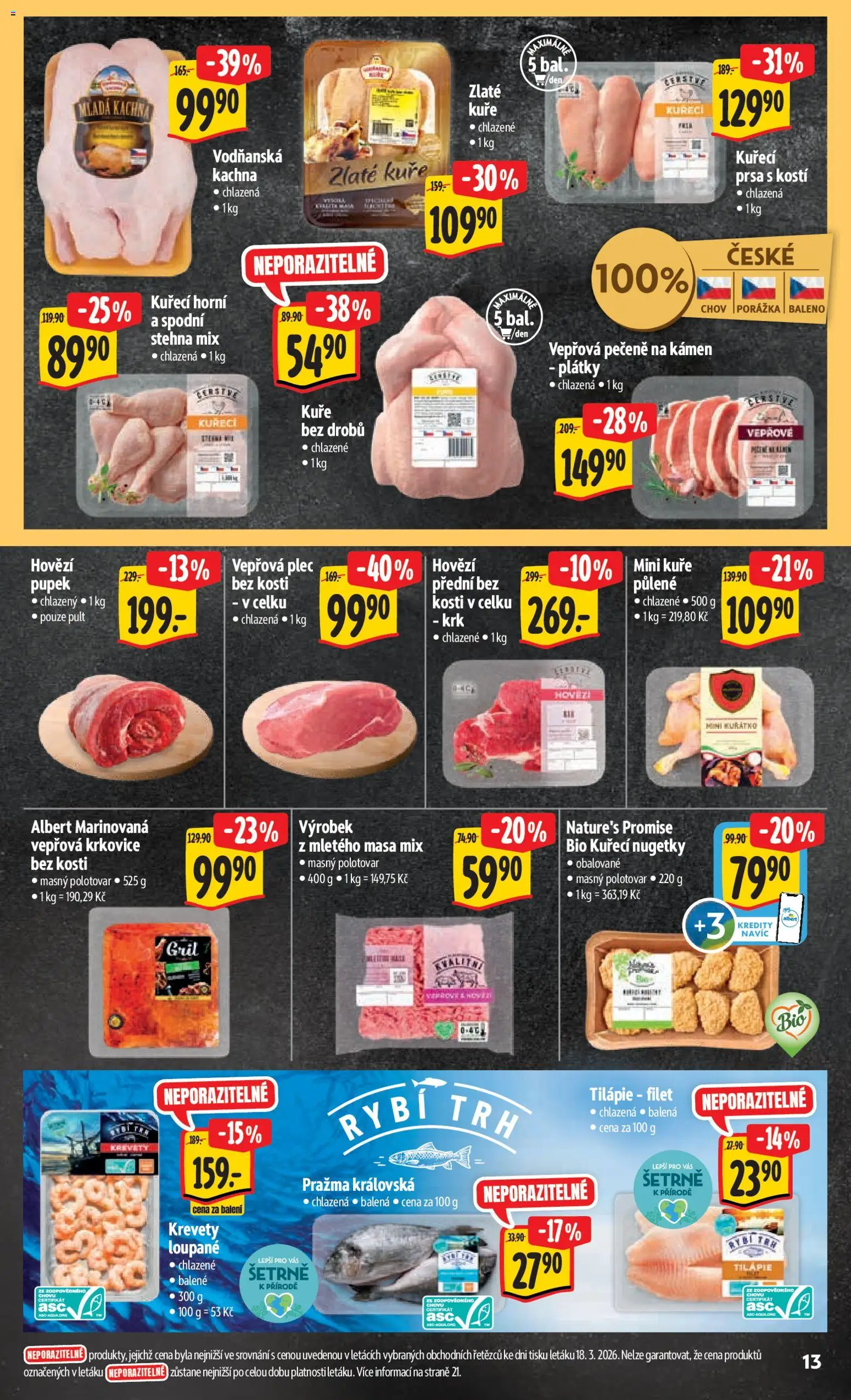 Albert leták - Hypermarket od 25.03.2026 | Strana: 21 | Produkty: Vepřová pečeně, Kachna, Zlaté kuře, Vepřová krkovice