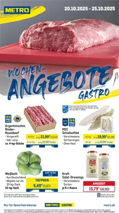 Metro  Wochen-Angebote Gastro ab 20.10.2025 gültig