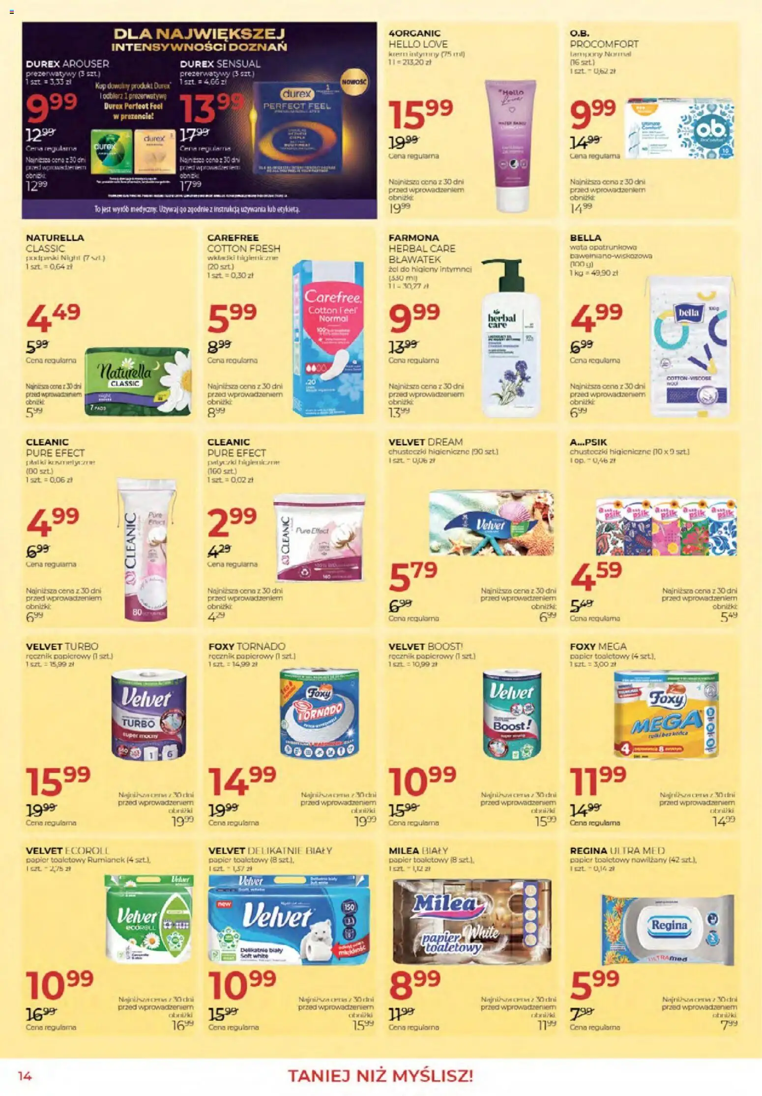 Jawa Gazetka od 03.02.2026 | Strona: 14 | Produkty: Prezerwatywy, Papier toaletowy, Chusteczki higieniczne, Krem