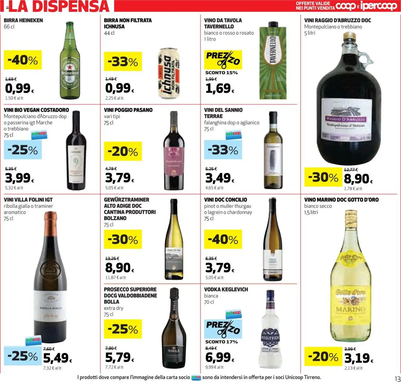 Volantino Ipercoop del 22.05.2025 | Pagina: 13 | Prodotti: Birra, Prosecco, Vino, Heineken