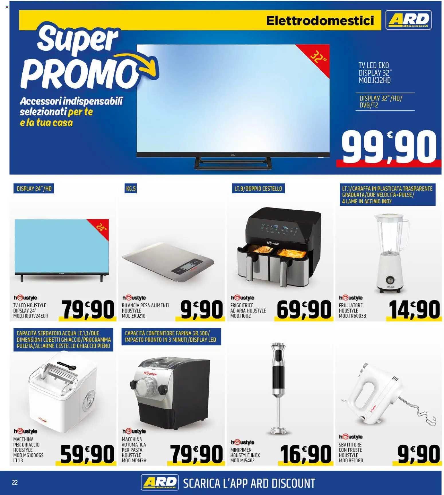 Volantino ARD Discount del 03.11.2025 | Pagina: 22 | Prodotti: Frullatore, Acqua, Farina, Contenitore