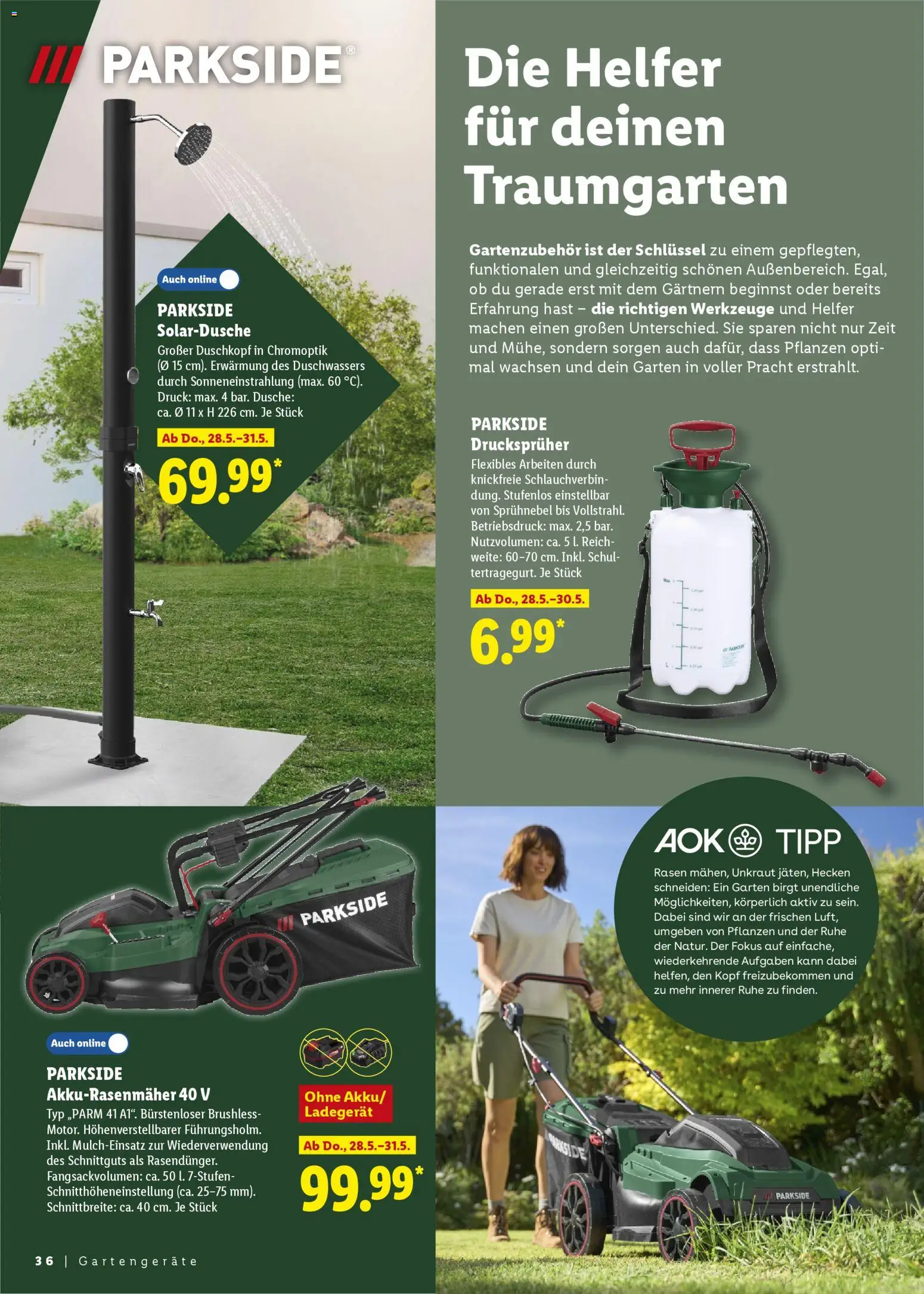 Lidl Prospekt – gültig ab 25.04.2026 | Seite: 36 | Produkte: Dusche, Ladegerät, Duschkopf