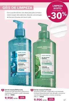 Pré-visualização Gel de Limpeza Refrescante, Textura em gel ultra fresca. Elimina as impurezas e mantém a pele hidratada. 390 ml - 19045 válido de 12.03.2026 | Página: 37 | Produtos: Gel de limpeza