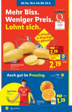 Lidl aktionen ab 16.04.2026 gültig | Seite: 4 | Produkte: Orangen, Gemüse, Kartoffeln, Früchte