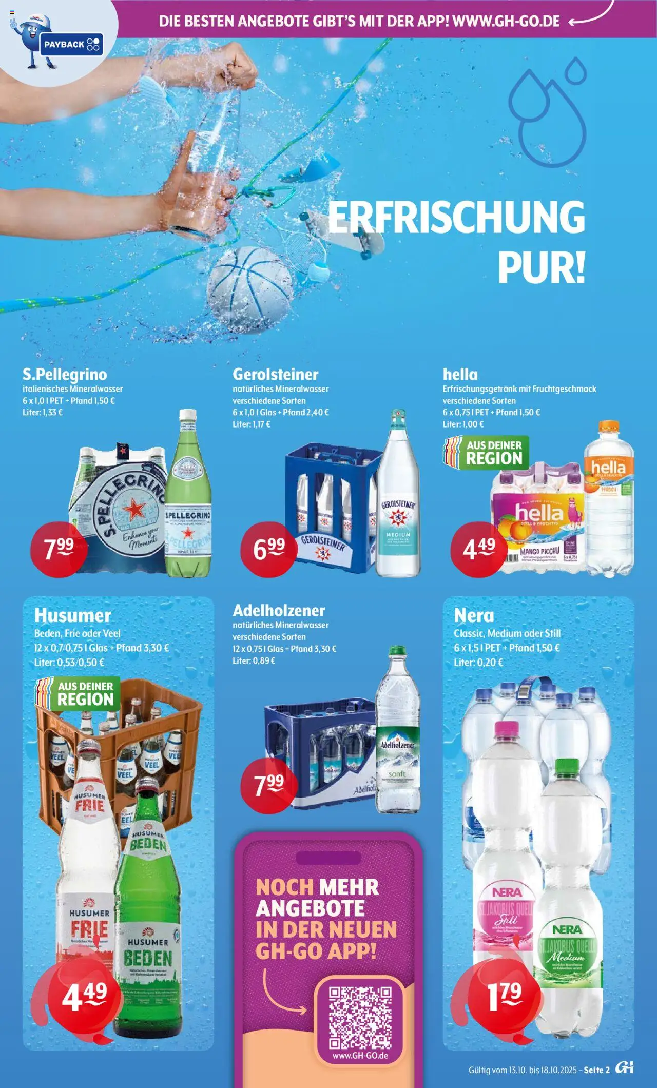 Getränke Hoffmann - Hamburg – gültig ab 13.10.2025 | Seite: 2 | Produkte: Mineralwasser, Hella, Mango, Gerolsteiner