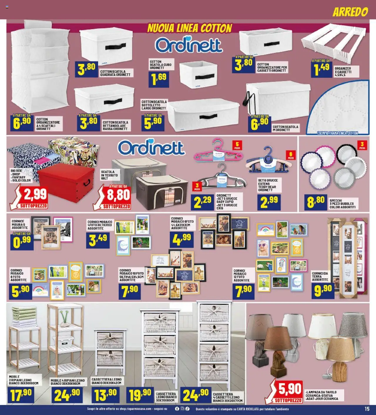 Volantino RisparmioCasa del 25.09.2025 | Pagina: 15 | Prodotti: Mobile, Tavolo, Scatola, Terra