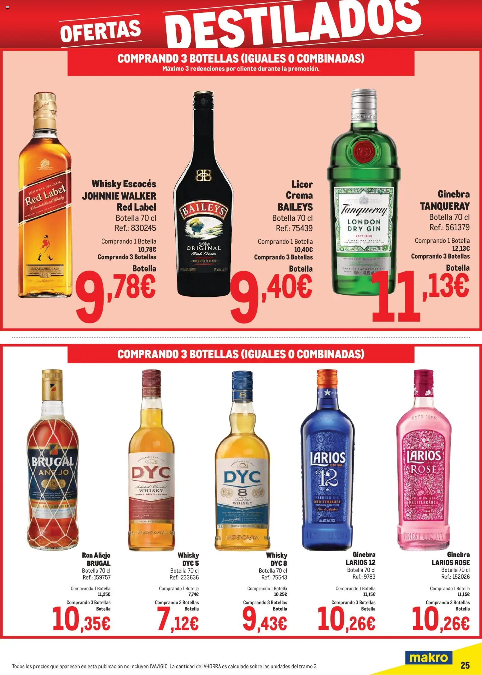 Makro - Precios Levante │ válido desde el 02.02.2026 | Página: 25 | Productos: Ron, Ginebra, Crema, Whisky