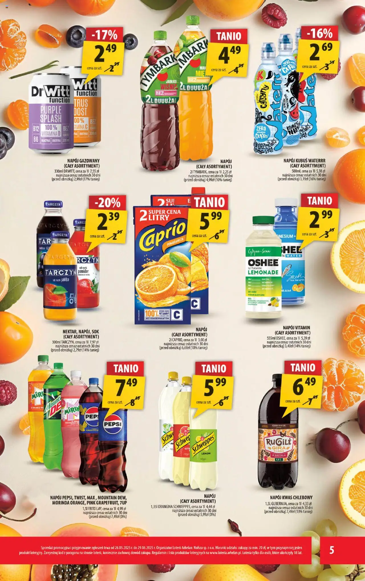Arhelan Gazetka od 16.06.2025 | Strona: 5 | Produkty: PC, Pepsi, Wiśnie, Jabłka