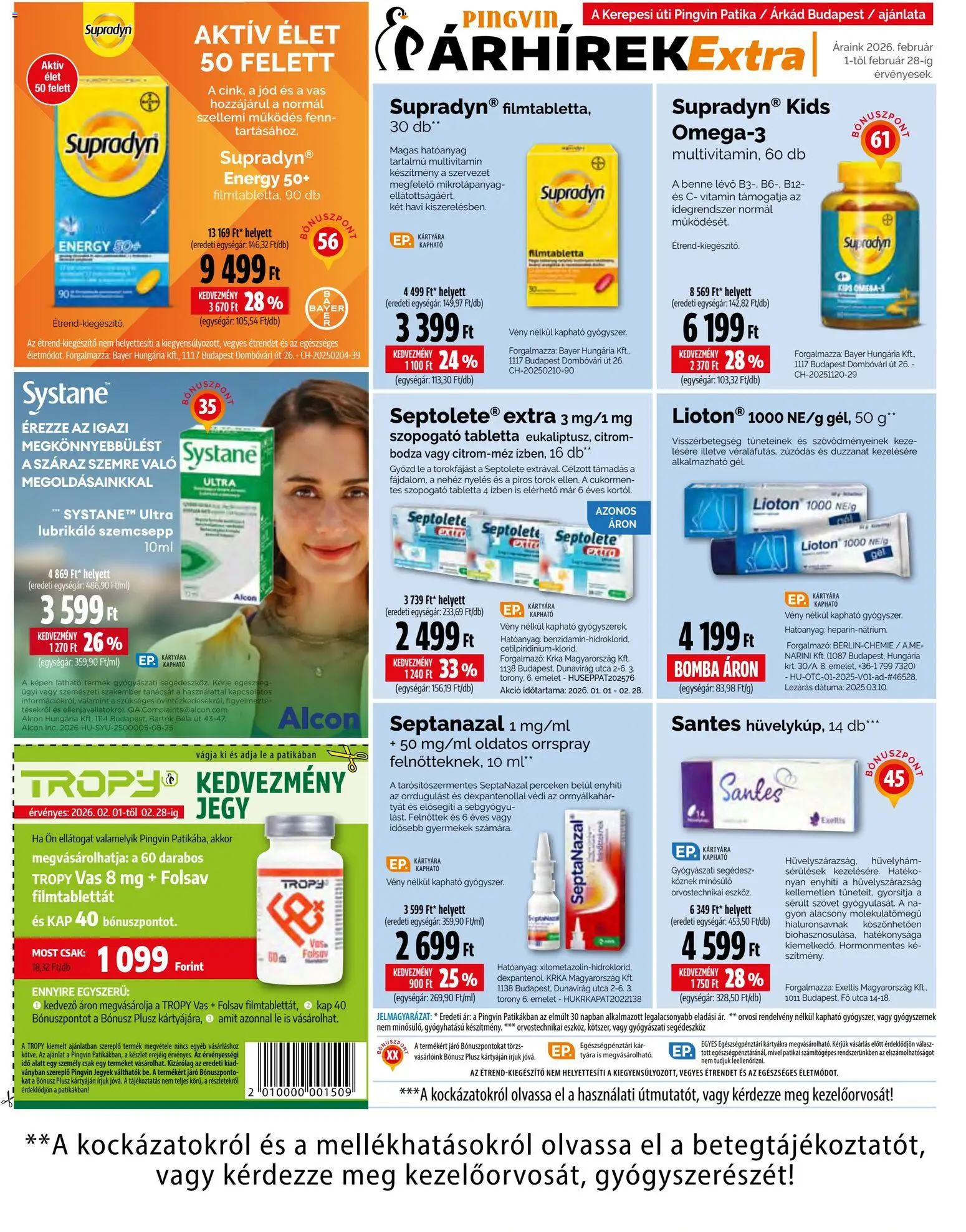 Pingvin Patika akciós ujság - amely érvényes a következő dátumtól: 01.02.2026 | Oldal: 15 | Termékek: Multivitamin, Só, Citrom