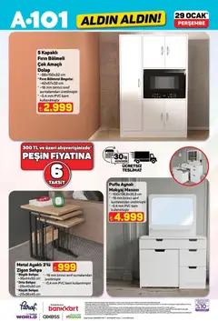 29.01.2026 tarihinden itibaren geçerli olan A101 kataloğu önizlemesi | Sayfa: 16 | Ürünler: Makyaj, Fırın, Bant, Zigon sehpa