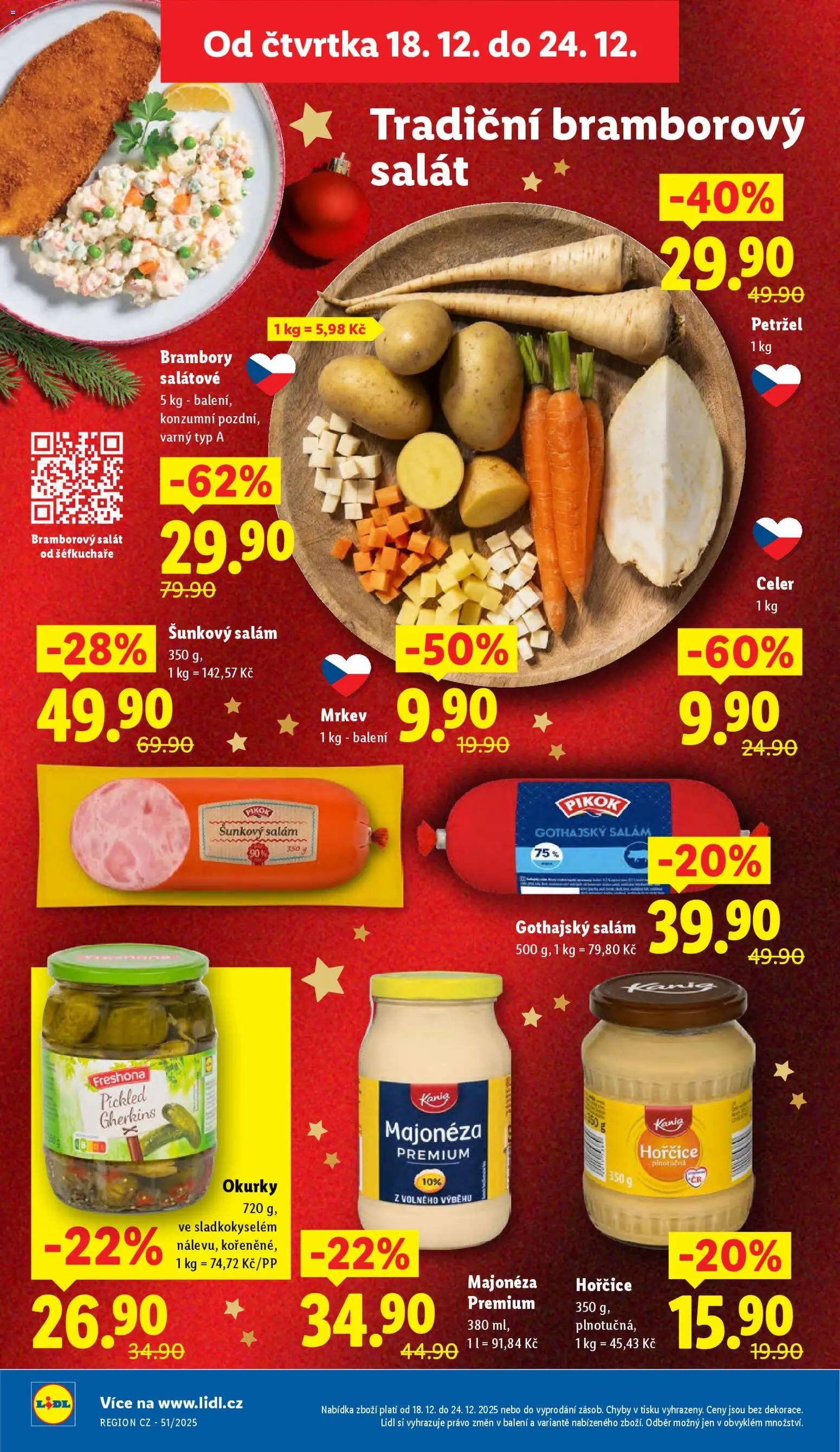 Lidl leták od 18.12.2025 | Strana: 12 | Produkty: Bramborový salát, Salám, Mrkev, Šunkový salám