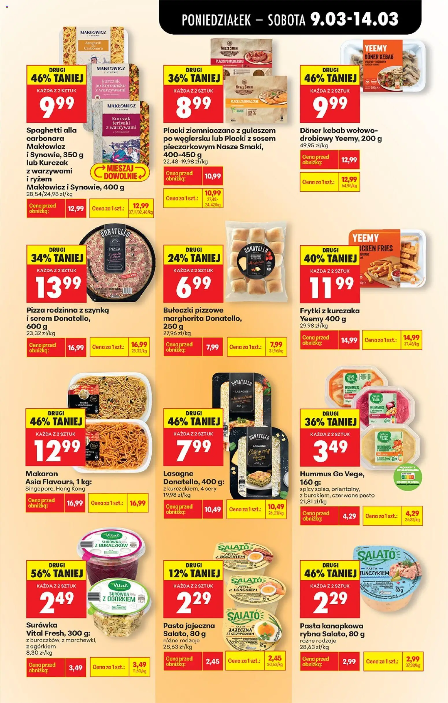 Biedronka gazetka od poniedziałku od 09.03.2026 | Strona: 49 | Produkty: Kurczak, Rybna, Szynka, Hummus