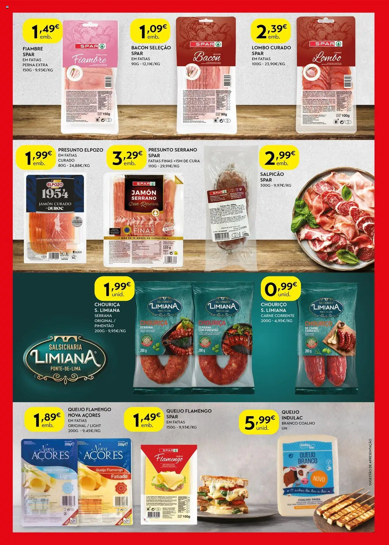 Spar folheto │ válido de 16.09.2025 | Página: 4 | Produtos: Pimentão, Salpicão, Queijo, Presunto
