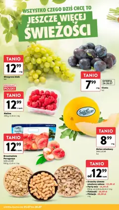 Intermarche Gazetka od 24.07.2025 | Strona: 10 | Produkty: Brzoskwinia, Malina, Winogrono, Orzechy