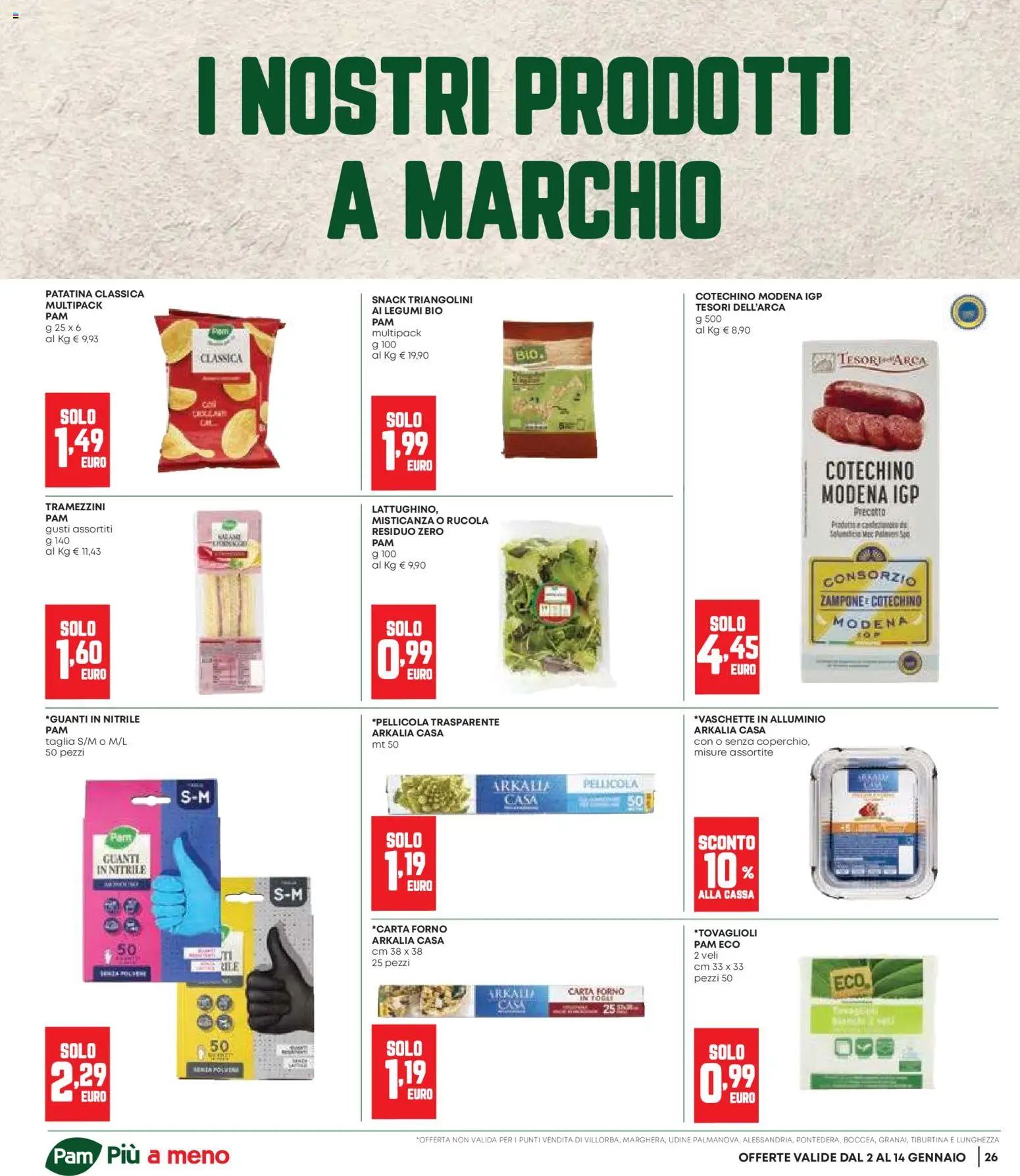 Volantino Panorama del 02.01.2026 | Pagina: 26 | Prodotti: Misticanza, Guanti, Carta forno, Cotechino