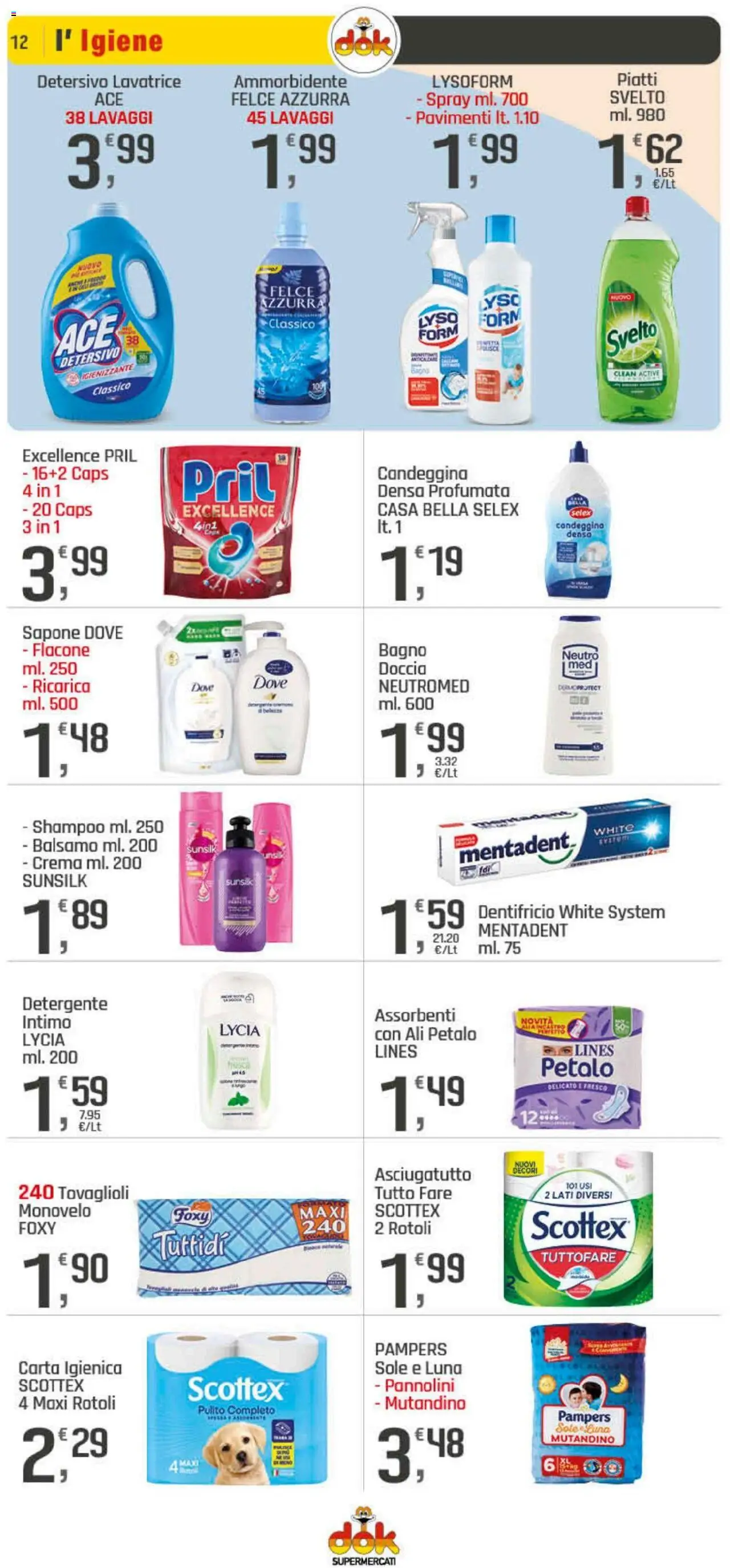 Volantino DOK del 11.09.2025 | Pagina: 12 | Prodotti: Detergente intimo, Anticalcare, Asciugatutto, Bagno